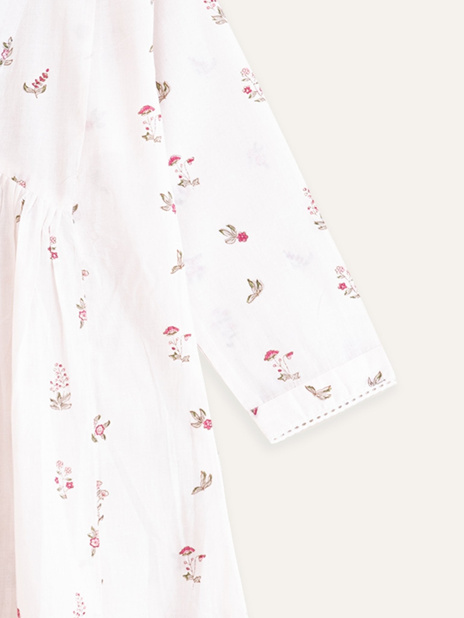 Zalfa Cotton Block Printed A - Line Kurta - AINA