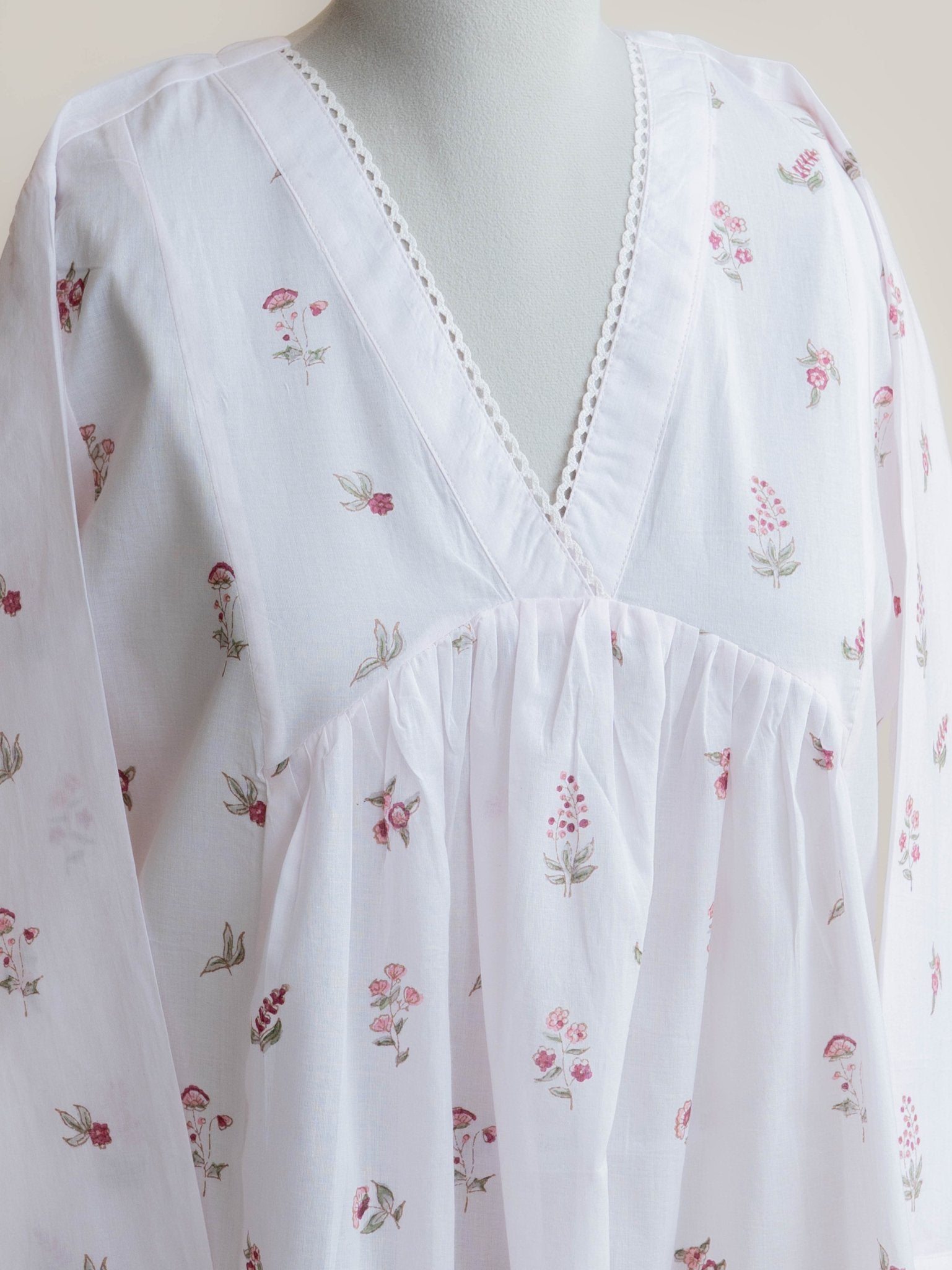 Zalfa Cotton Block Printed A - Line Suit Set - AINA