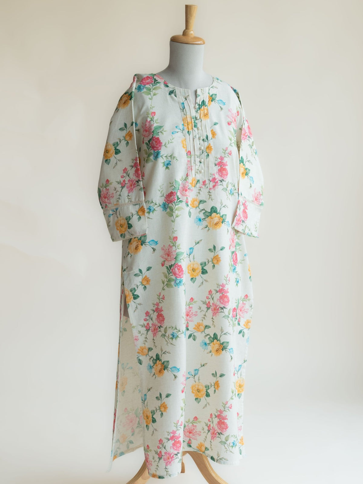 Zalina Cotton Flax Digital Print Straight Kurta - AINA