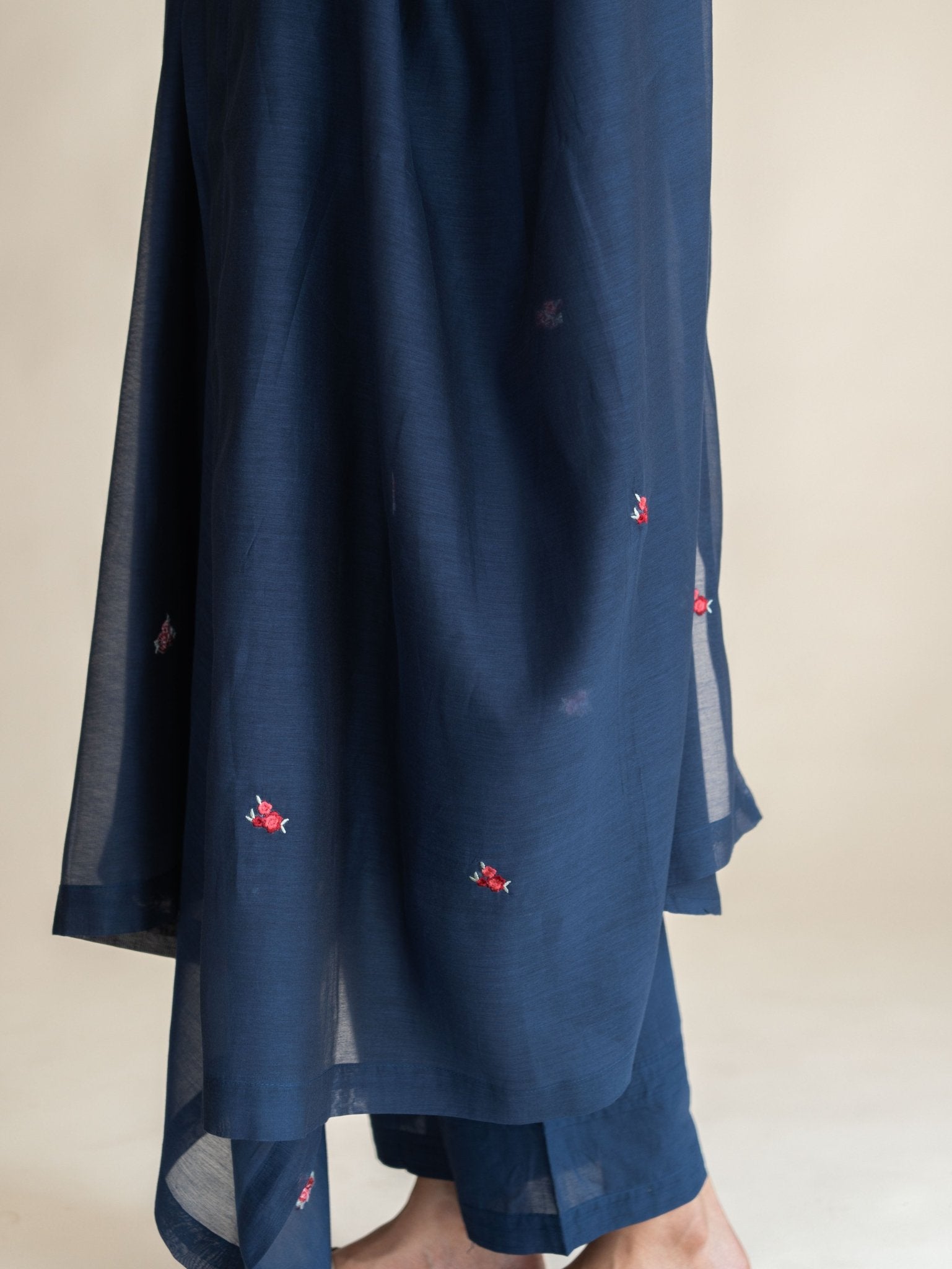 Zareena Chanderi Embroidered A - Line Suit Set - AINA