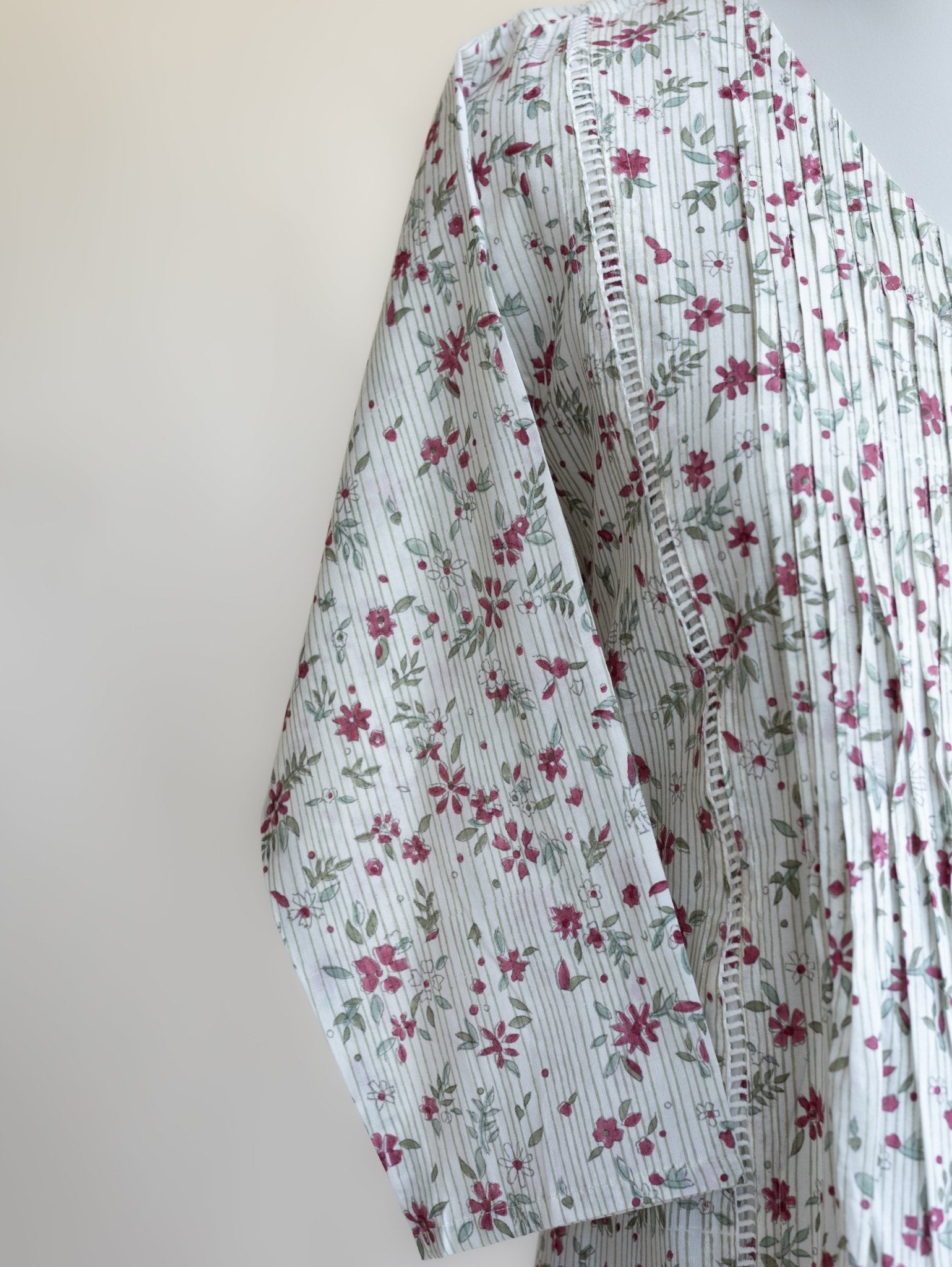 Zeba Cotton Block Printed A - Line Kurta - AINA