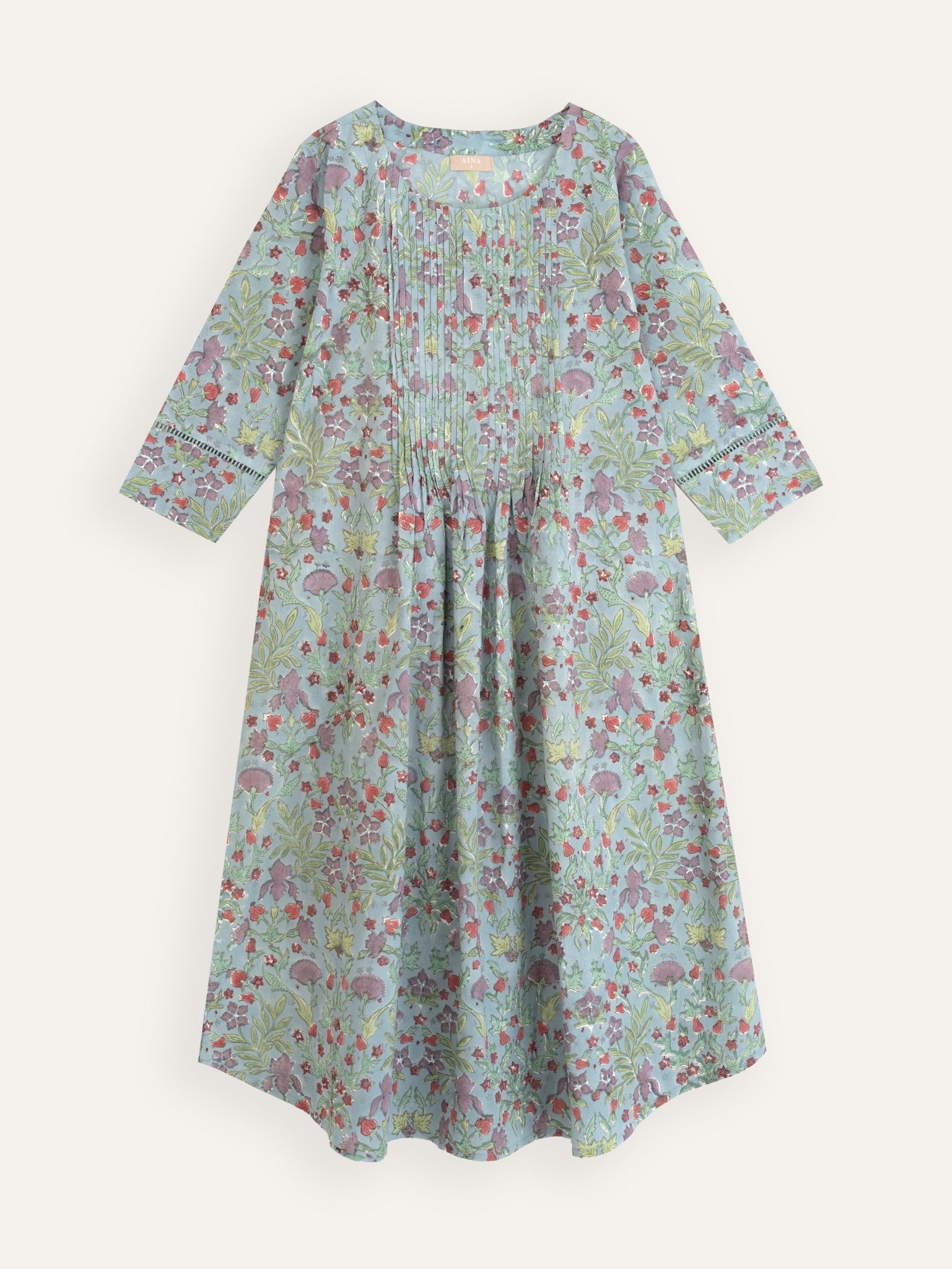 Zehen Cotton Block Printed A - Line Kurta - AINA