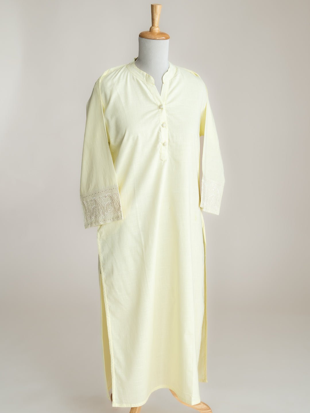 Zia Cotton Embroidered Straight Kurta - AINA