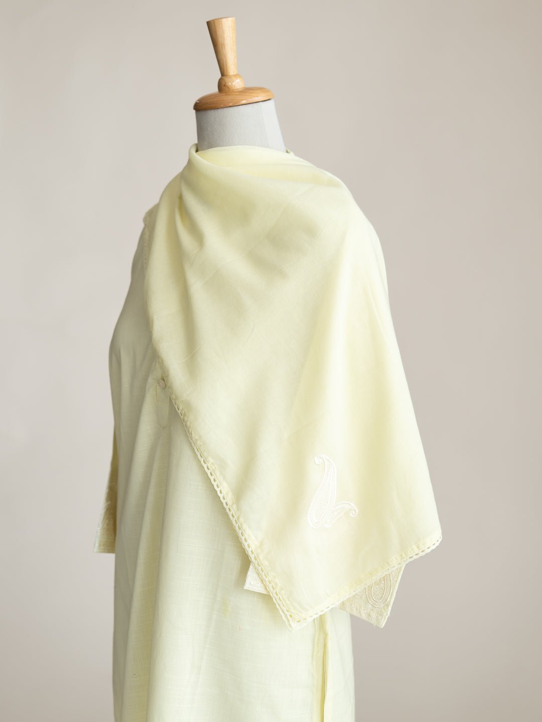 Zia Mul Cotton Embroidered Dupatta - AINA