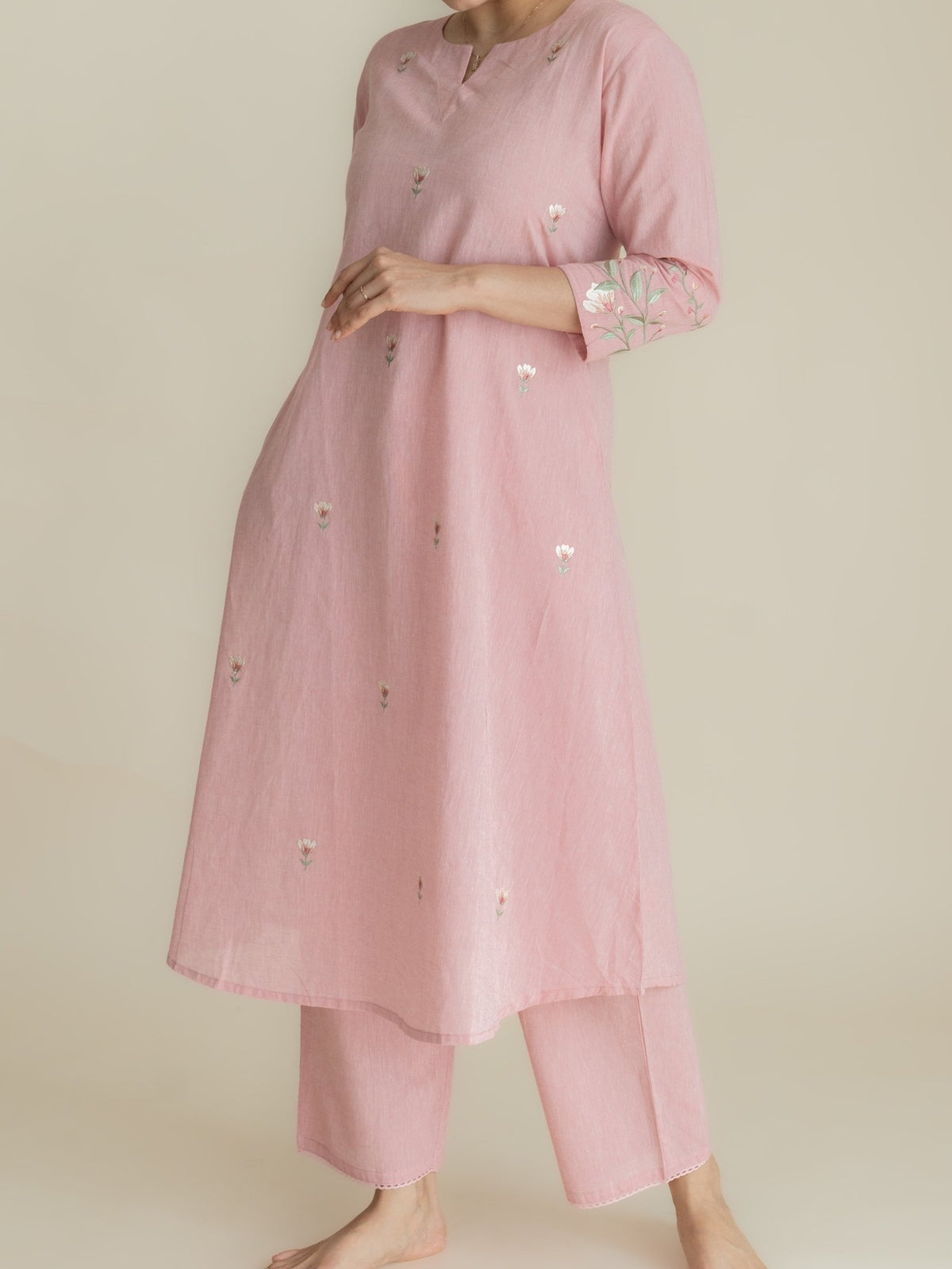 Zimal Cotton Handloom Embroidered 2 Piece Set - AINA