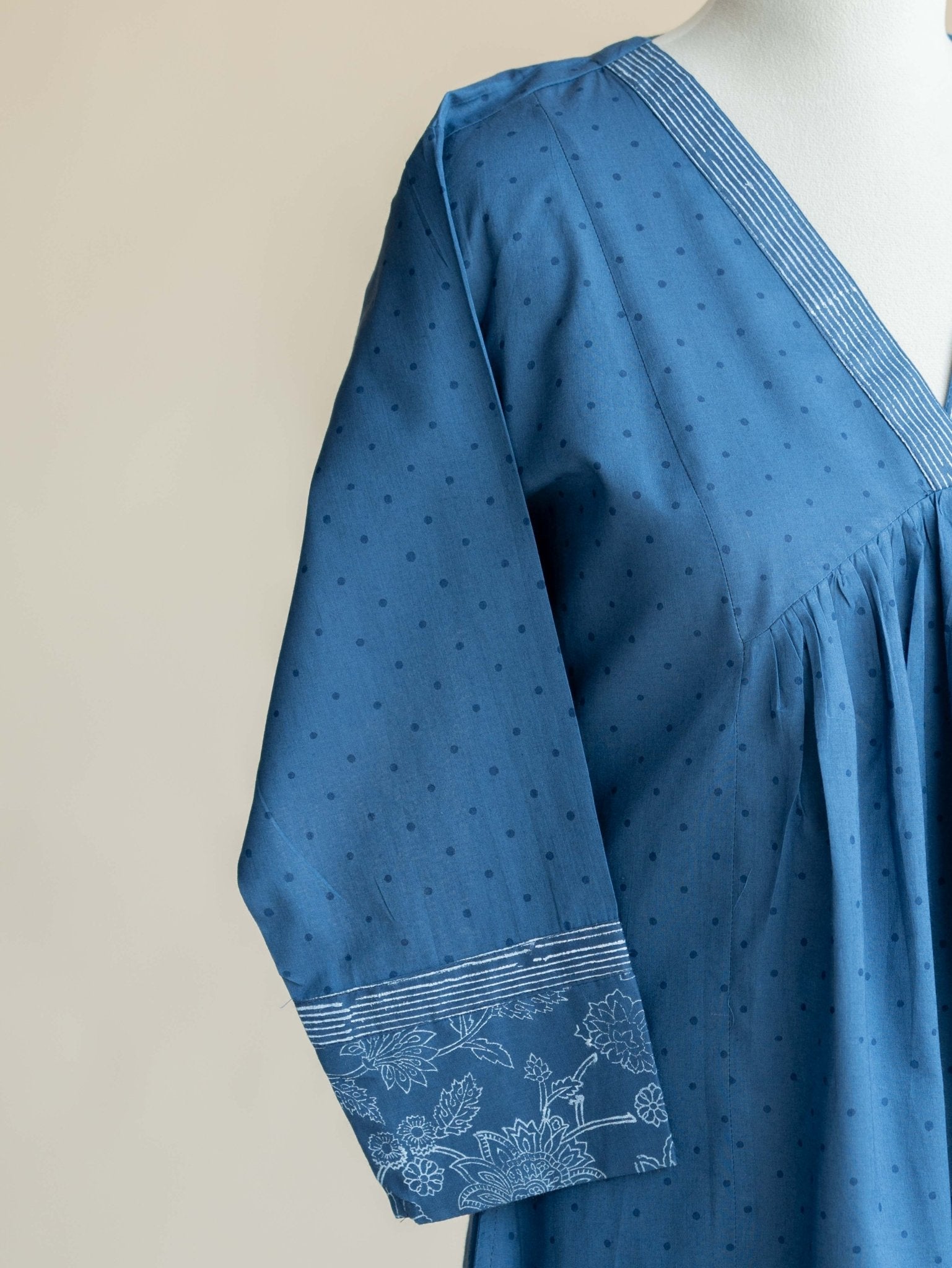 Zimri Cotton Block Printed A-Line Kurta - AINA