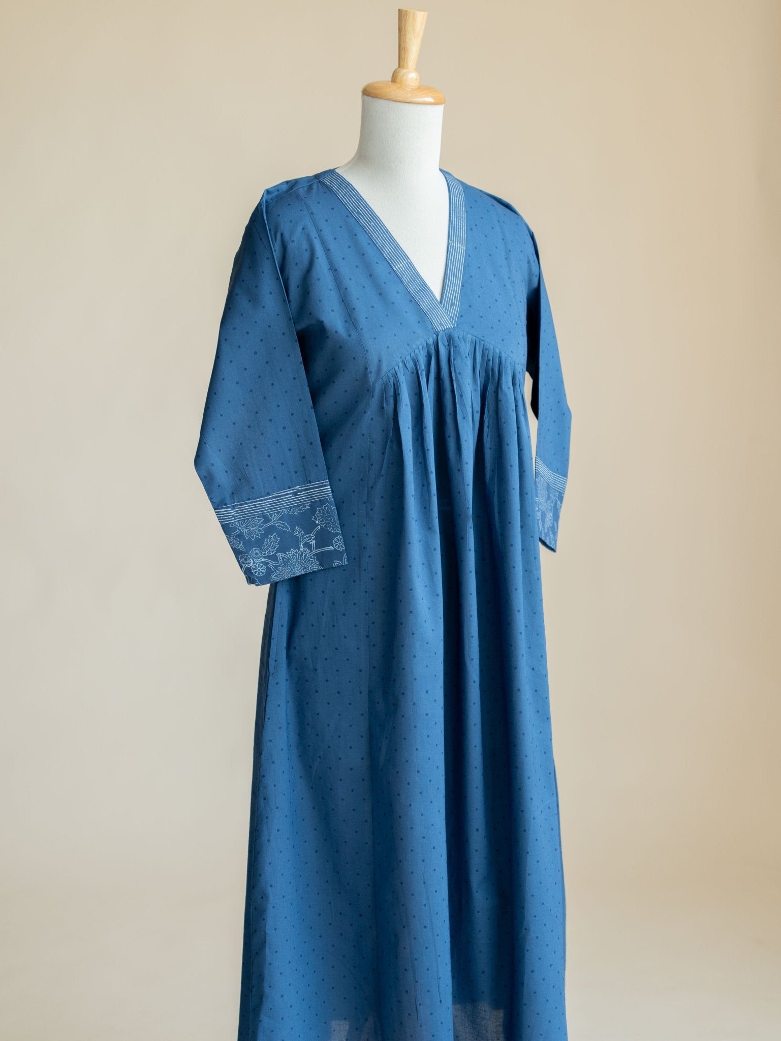 Zimri Cotton Block Printed A - Line Suit Set - AINA