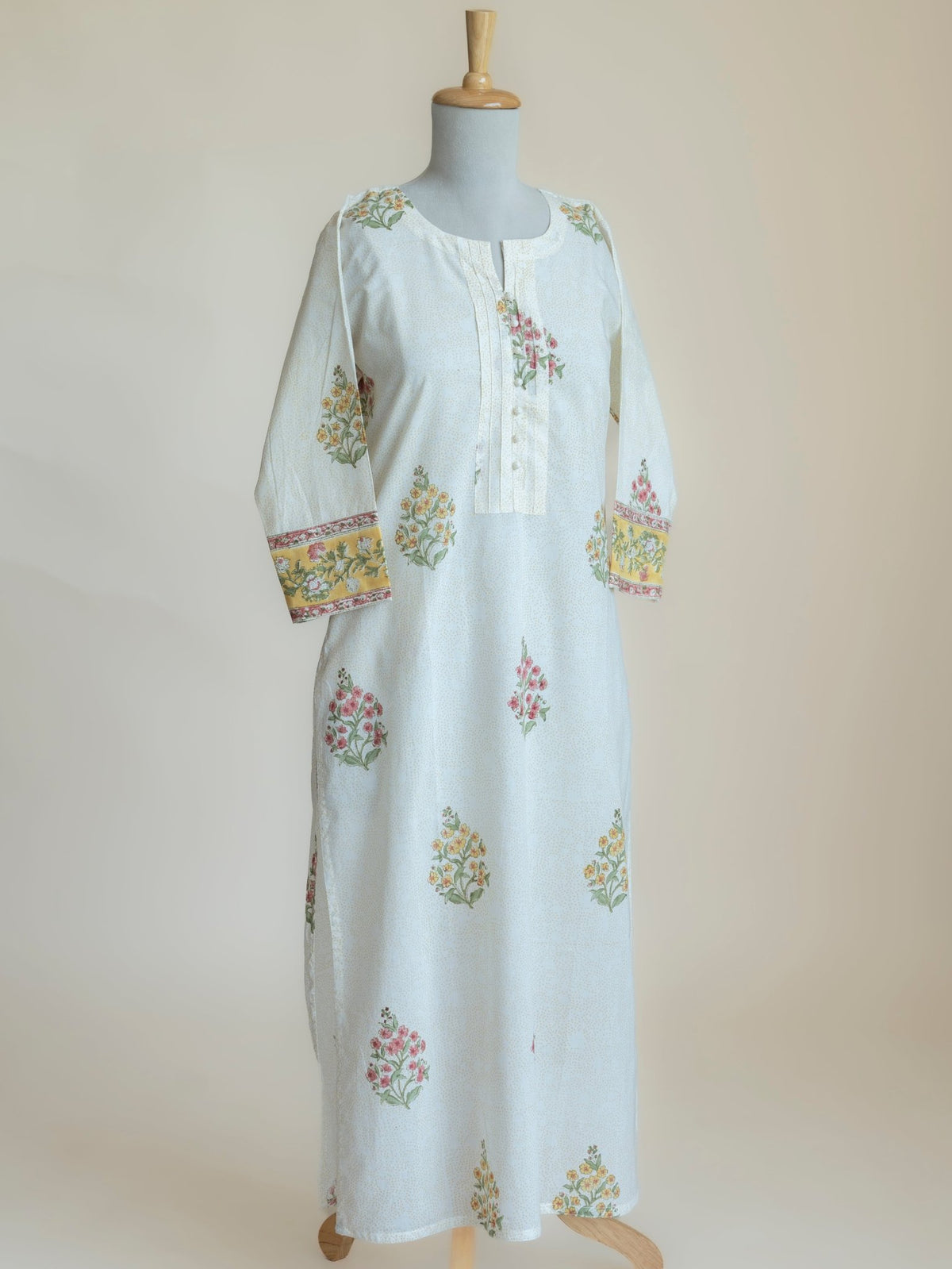 Zivara Cotton Block Printed Straight Kurta - AINA