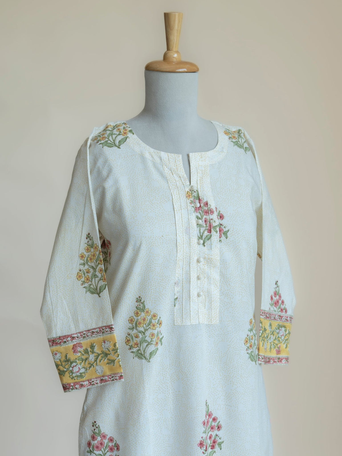 Zivara Cotton Block Printed Straight Kurta - AINA
