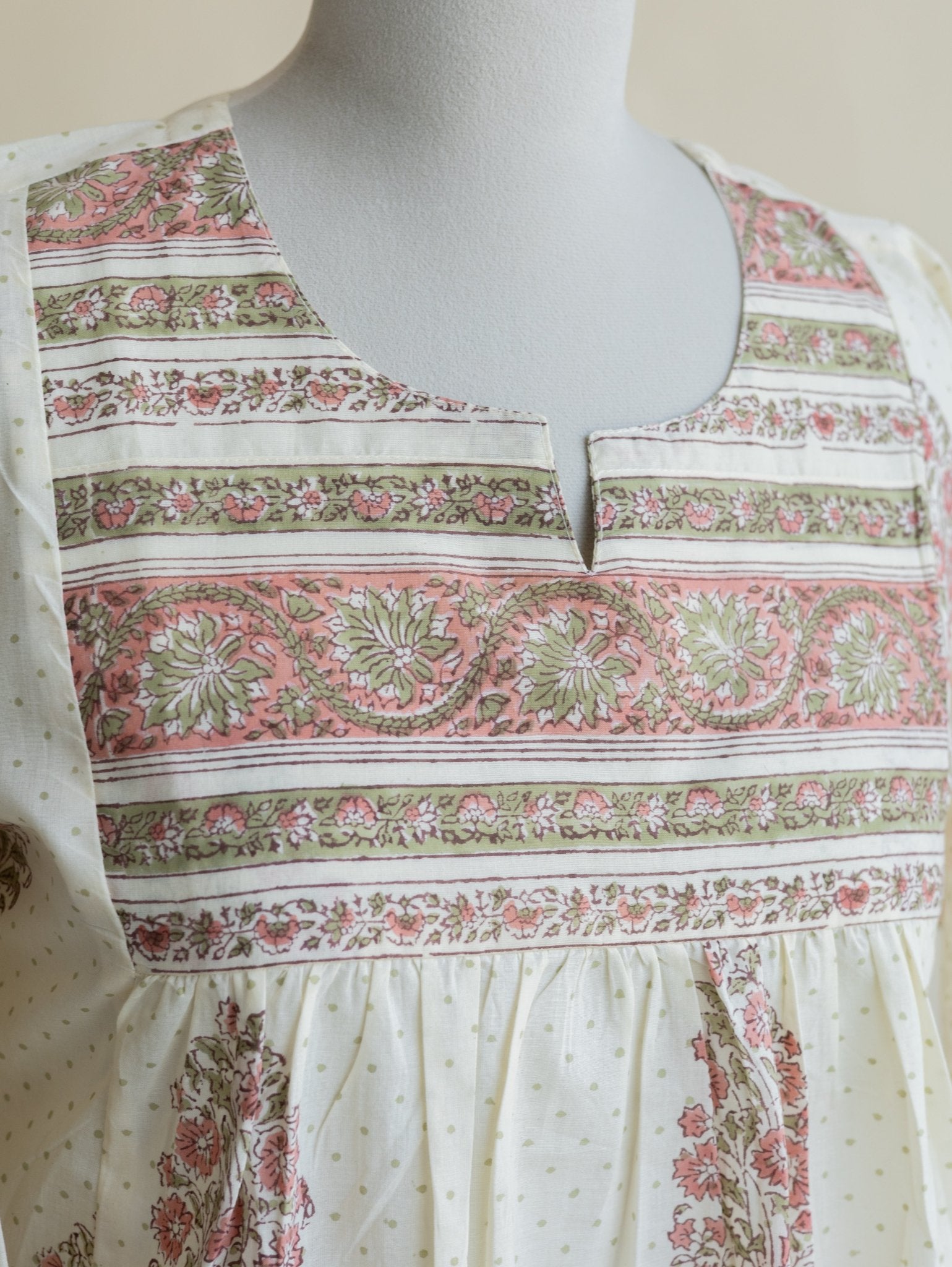Ziya Cotton Block Printed A - Line Kurta - AINA