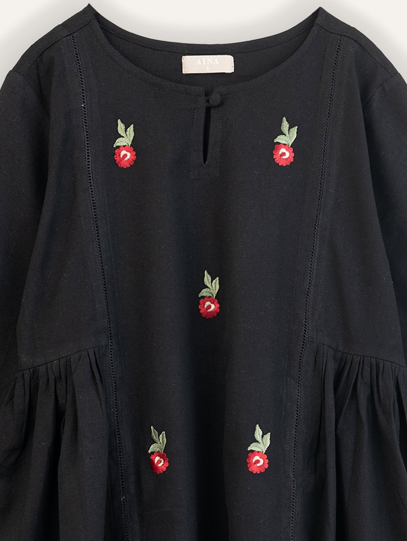 Zuha Cotton Flax Embroidered A - Line Kurta - AINA