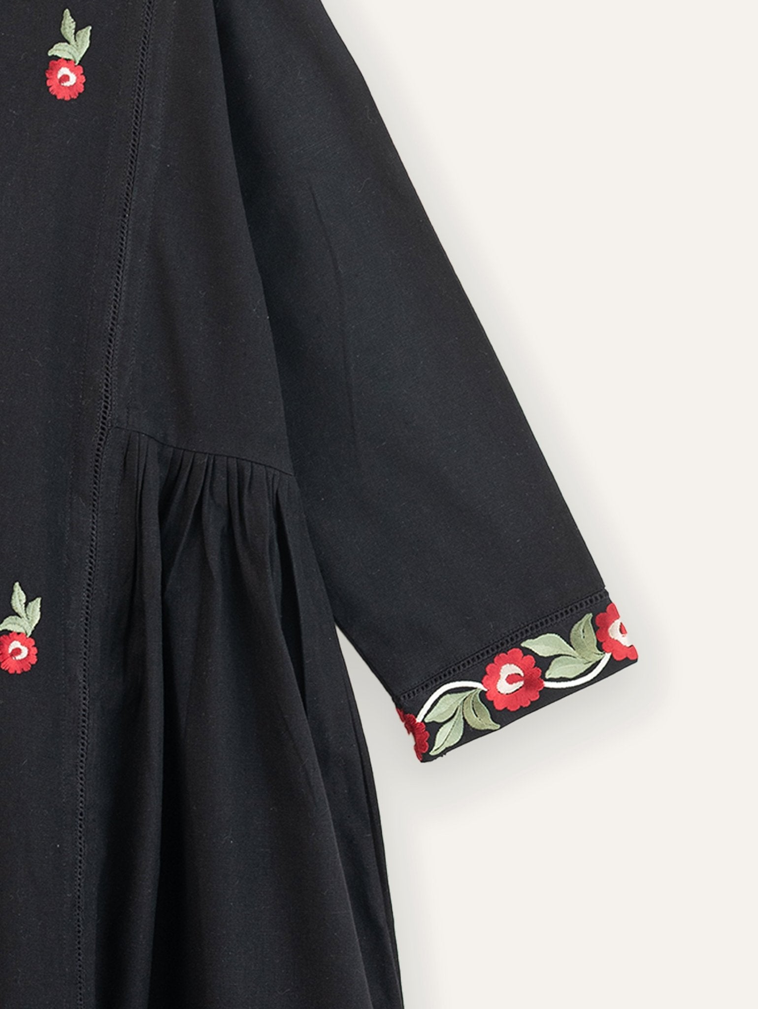 Zuha Cotton Flax Embroidered A - Line Kurta - AINA