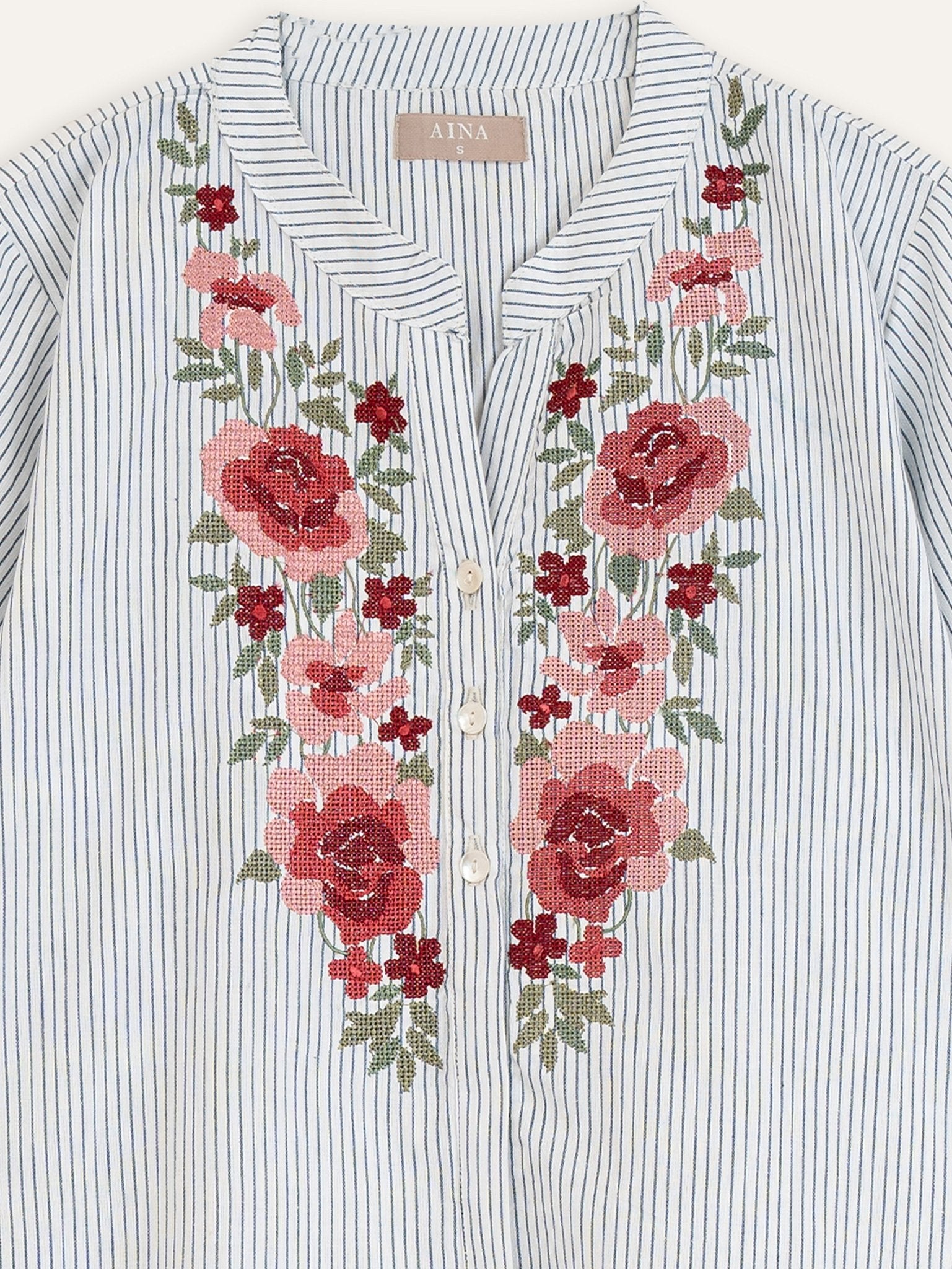 Zuhaima Cotton Handloom Embroidered A Line Kurta - AINA