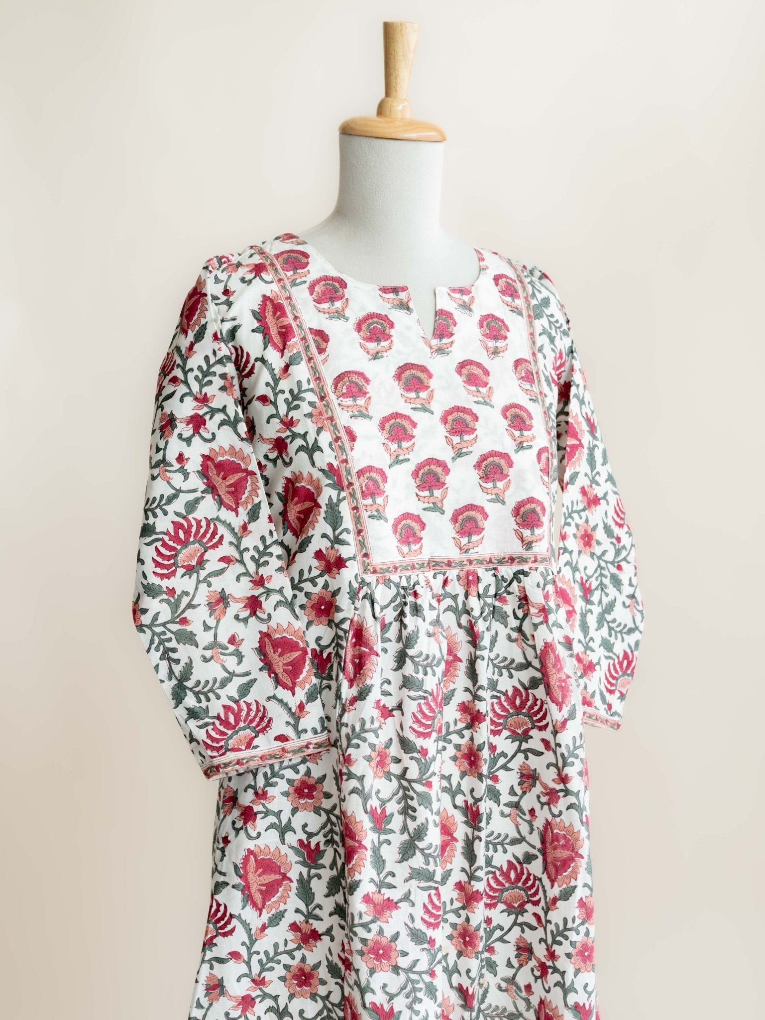Zyra Cotton Block Printed A - Line Kurta - AINA
