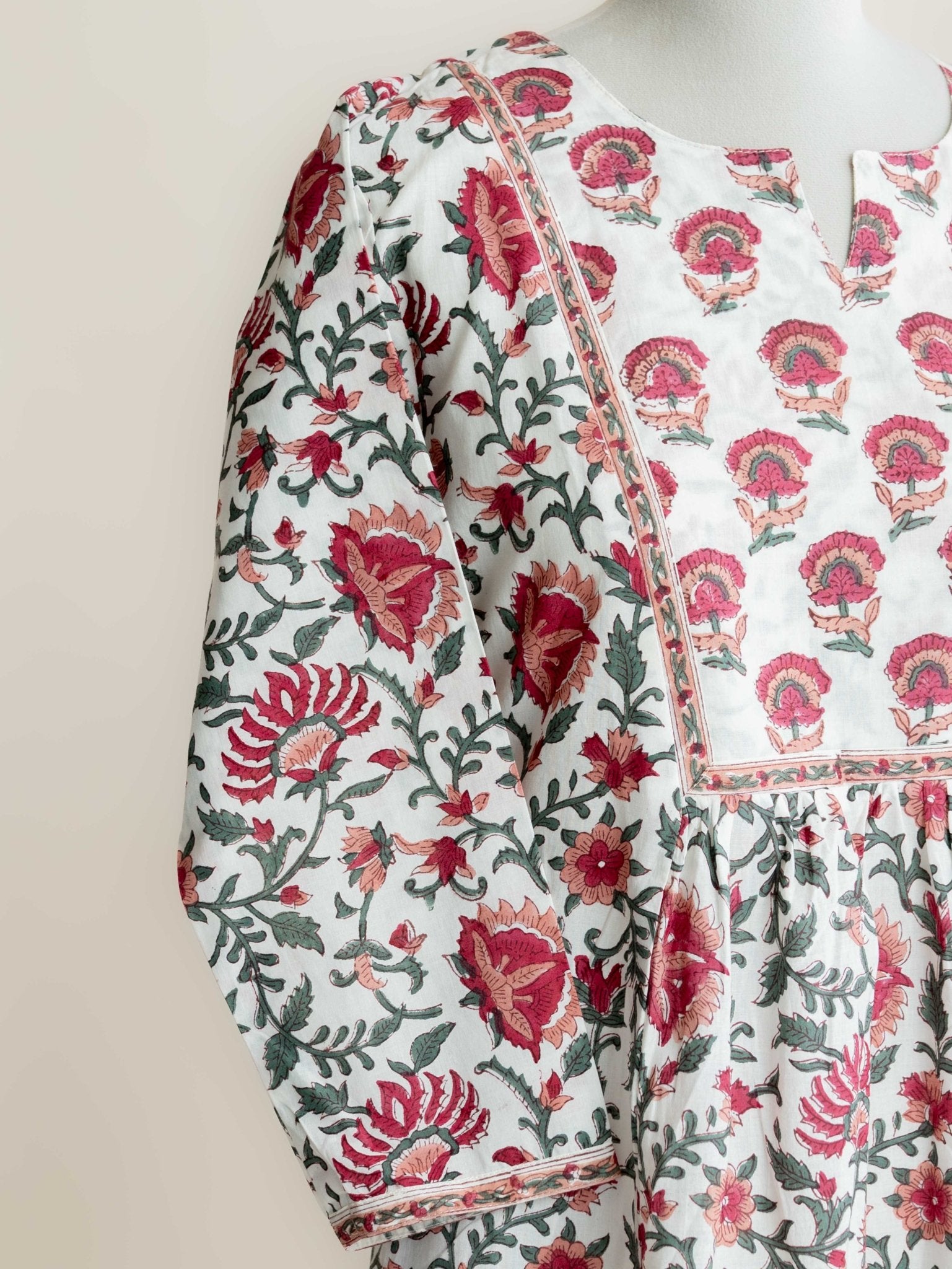 Zyra Cotton Block Printed A - Line Kurta - AINA