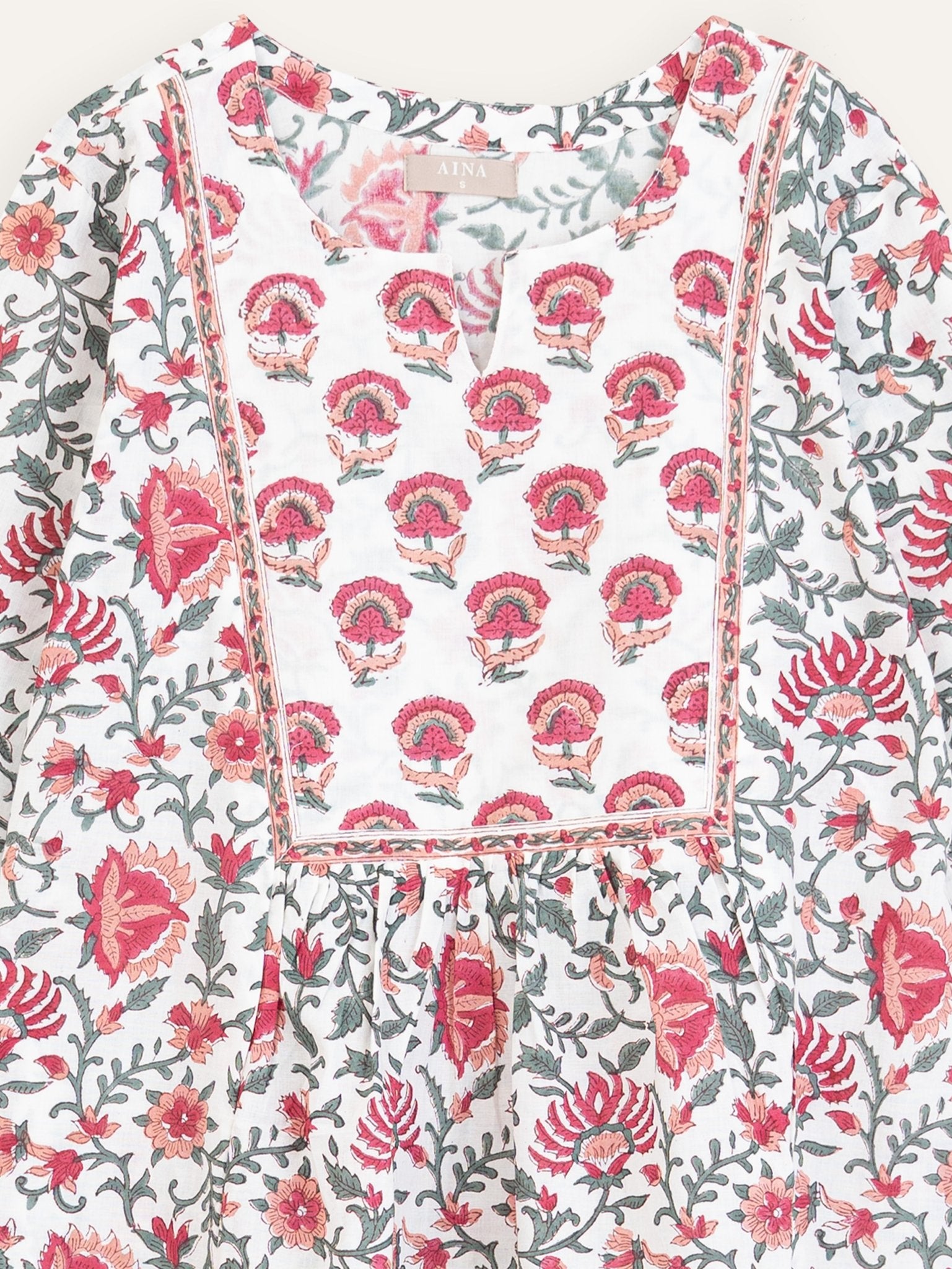 Zyra Cotton Block Printed A - Line Kurta - AINA