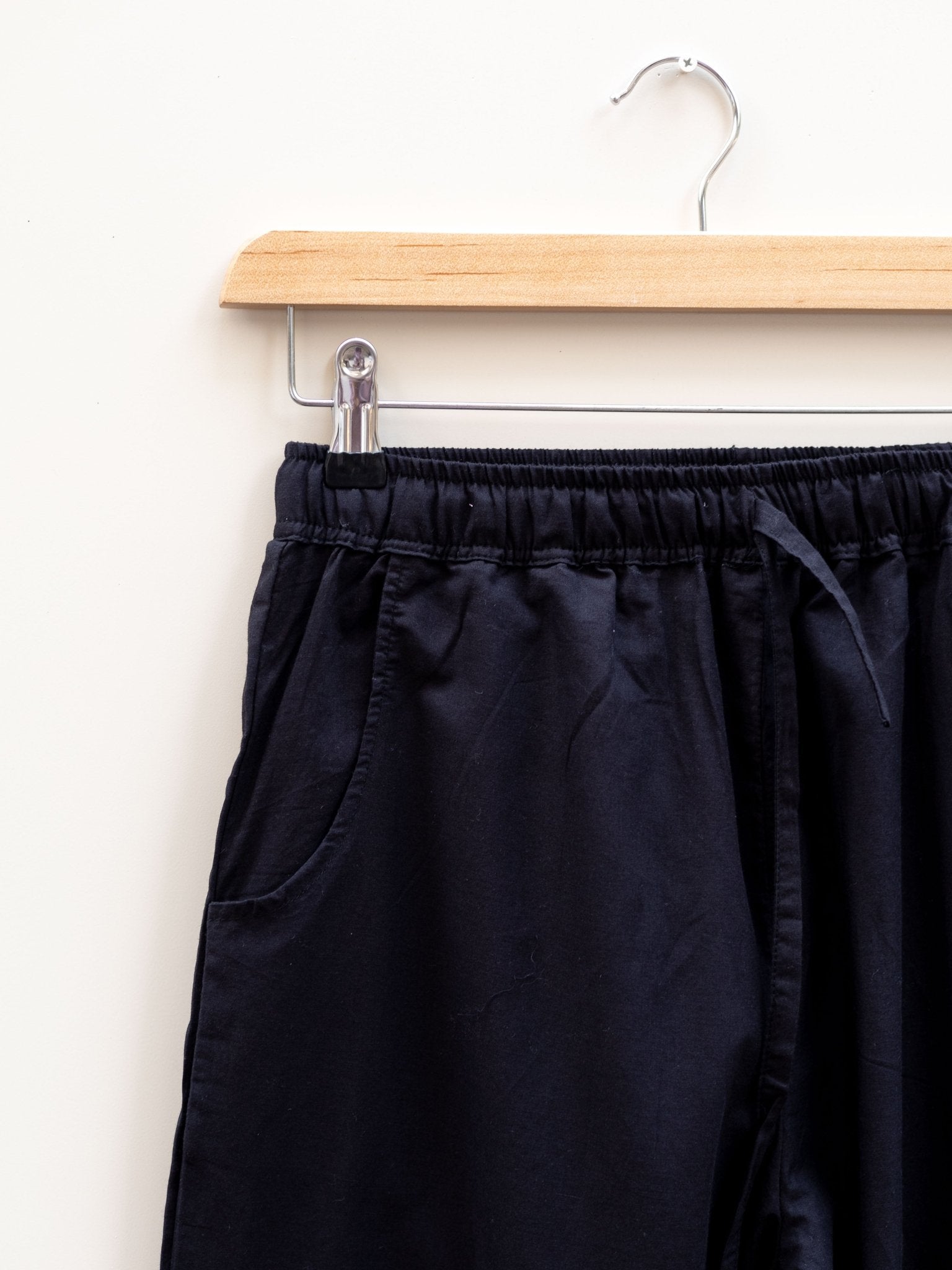 Cotton Black Straight Pants - AINA