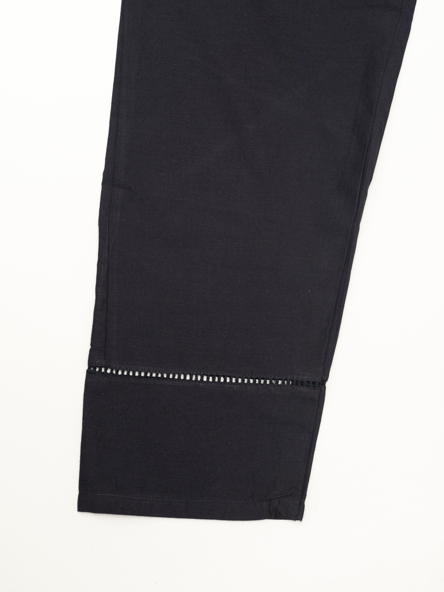 Cotton Black Straight Pants - AINA