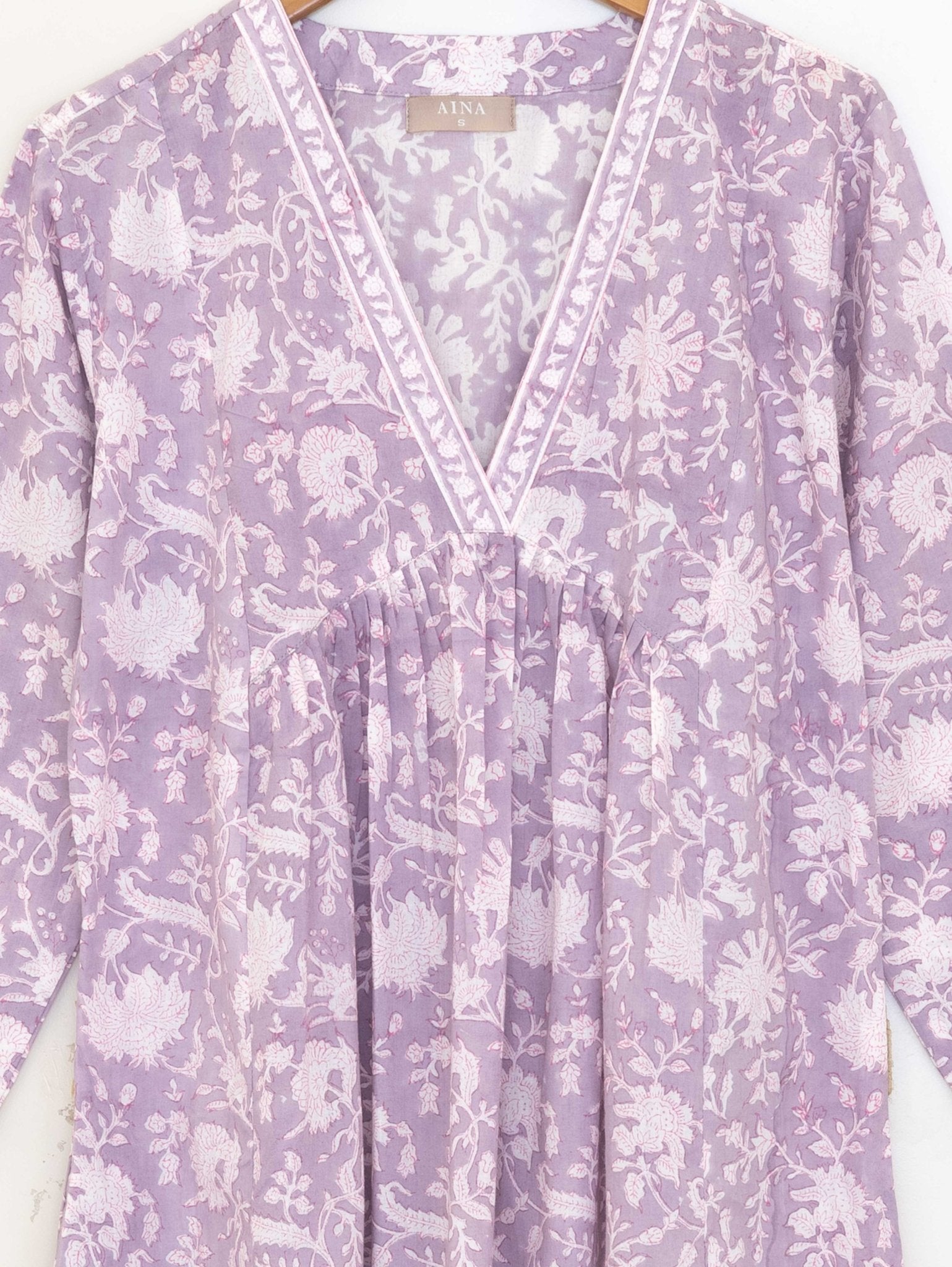 Cotton Block Printed A-Line Kurta - AINA