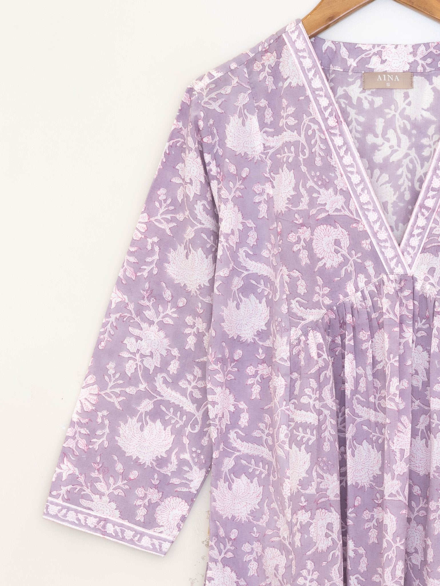 Cotton Block Printed A-Line Kurta - AINA