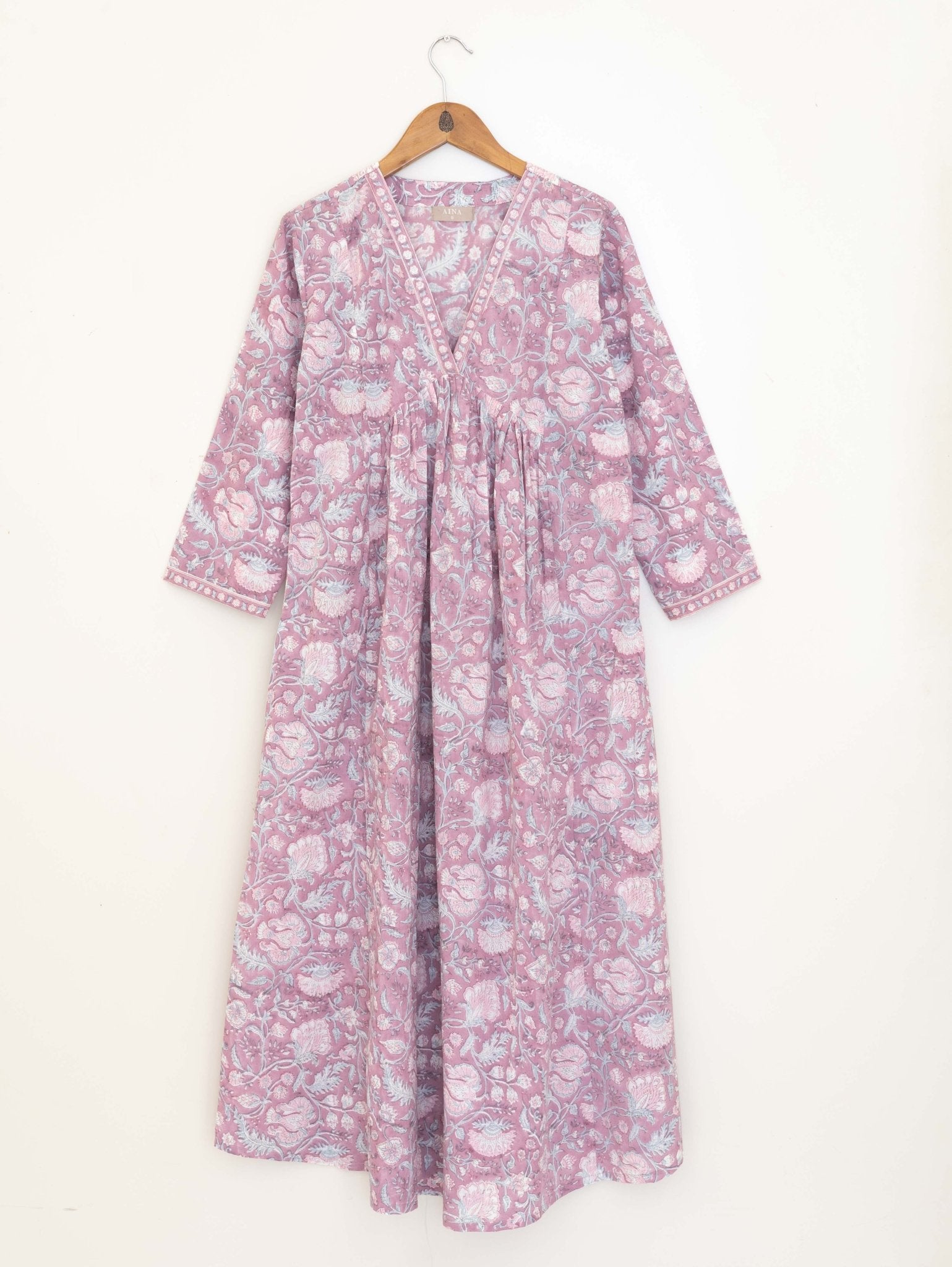Cotton Block Printed A-Line Kurta - AINA