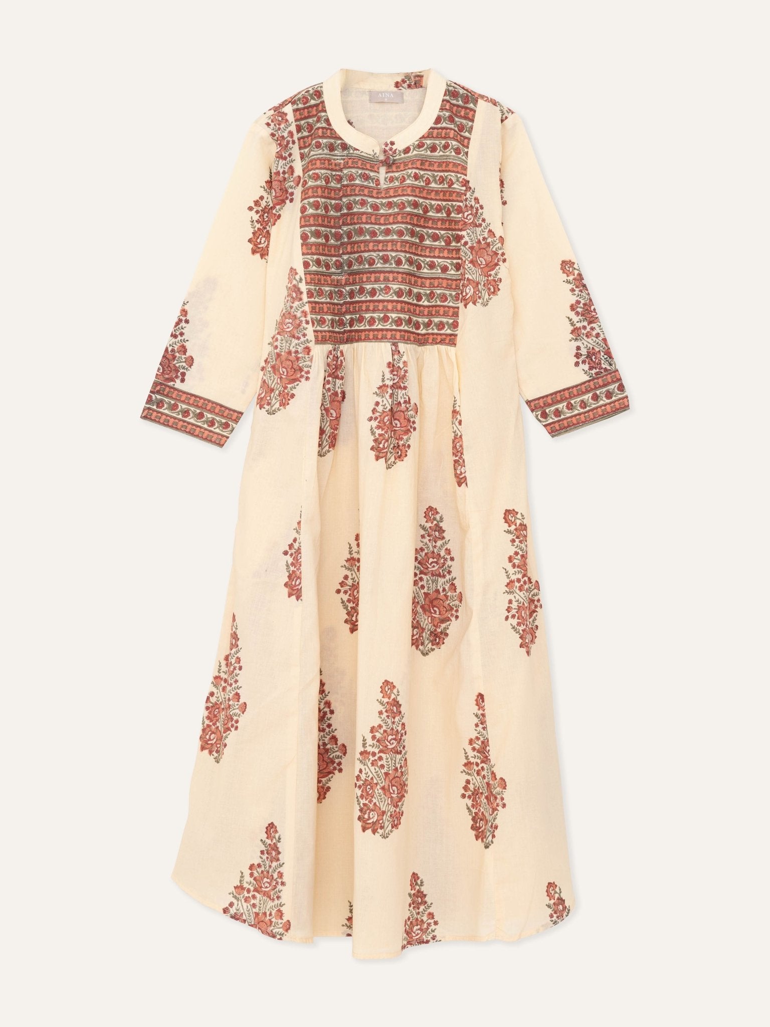 Cotton Block Printed A-Line Kurta - AINA