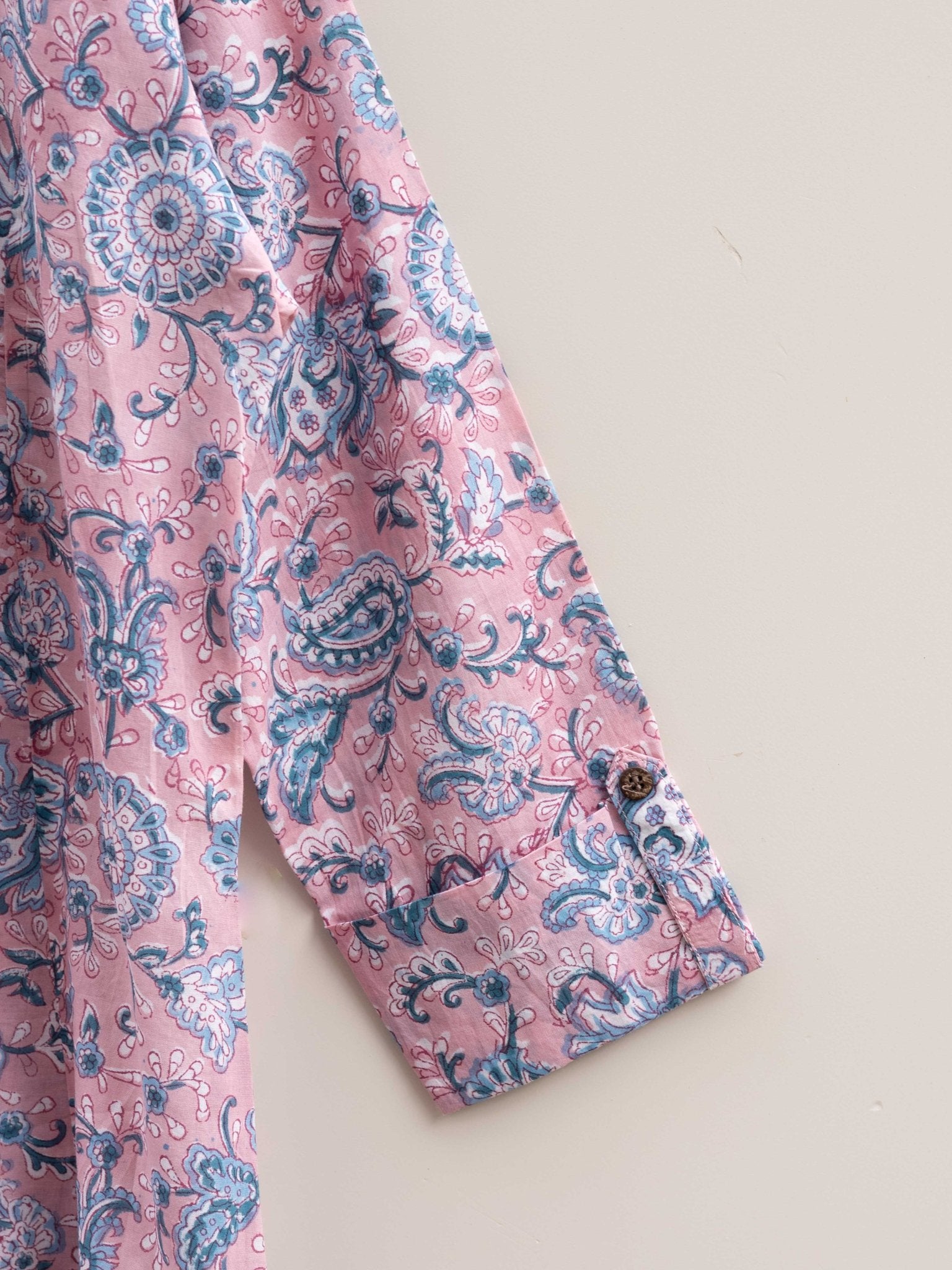 Cotton Block Printed A Line Kurta - AINA