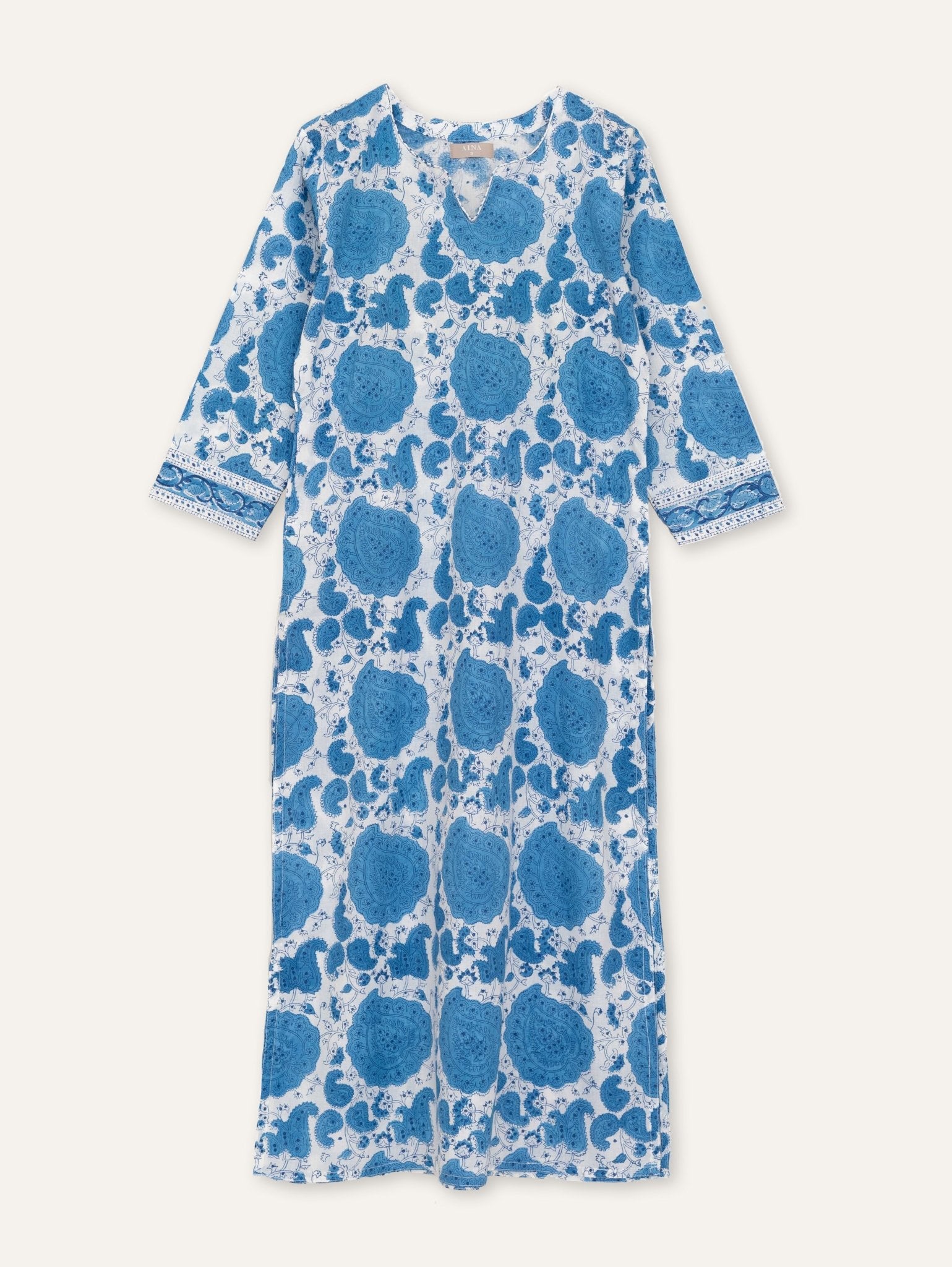 Cotton Block Printed Straight Kurta - AINA