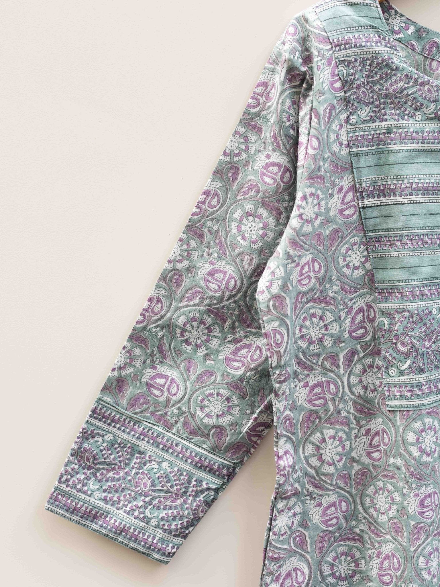 Cotton Block Printed Straight Kurta - AINA