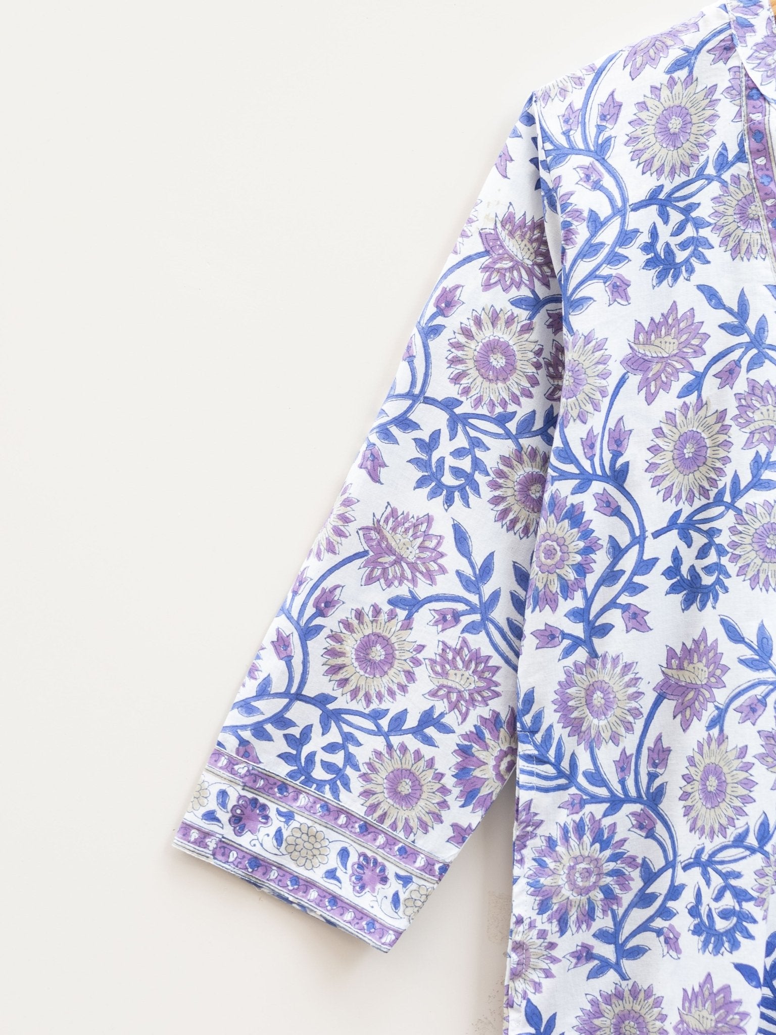 Cotton Block Printed Straight Kurta - AINA
