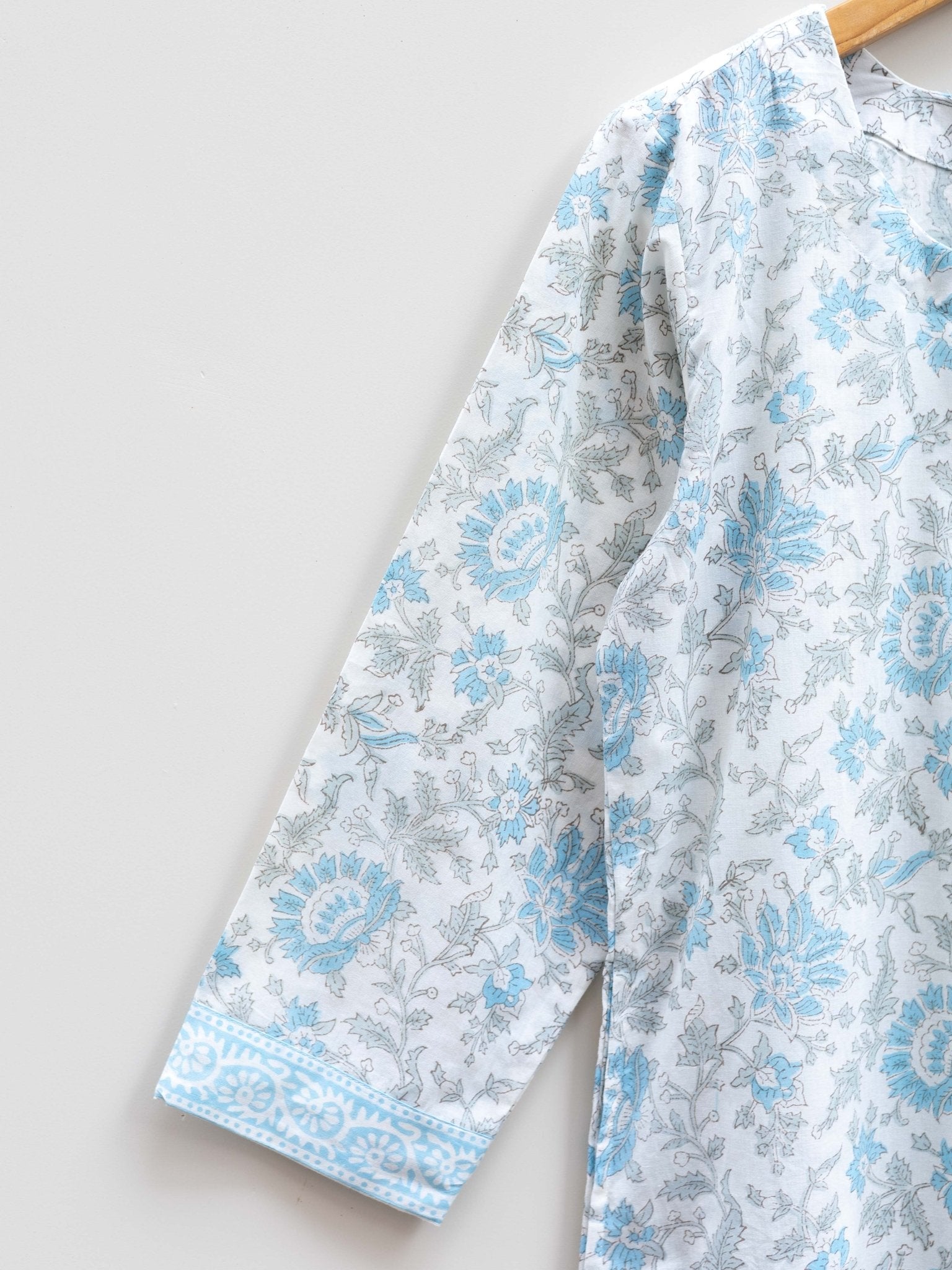 Cotton Block Printed Straight Kurta - AINA