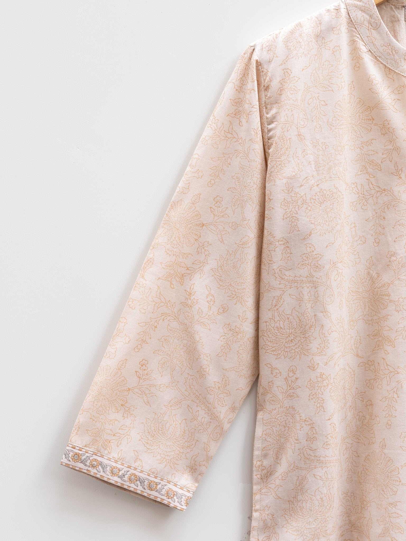 Cotton Block Printed Straight Kurta - AINA