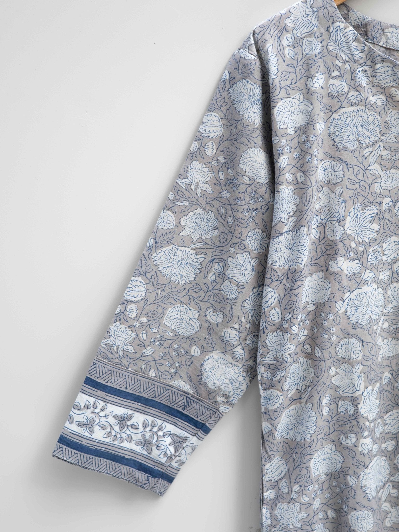 Cotton Dabu Block Printed Straight Kurta - AINA