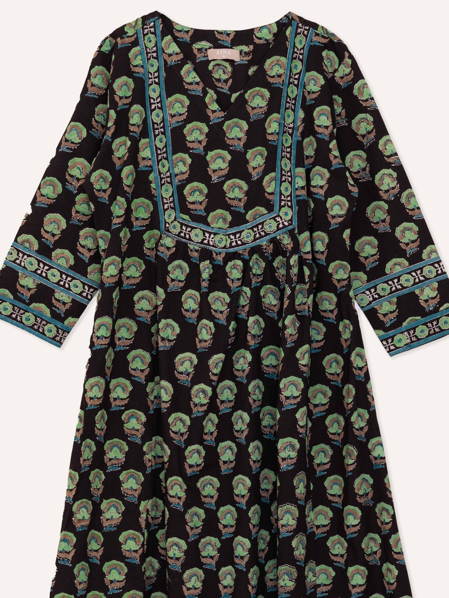 Cotton Discharge Block Printed A-Line Kurta - AINA