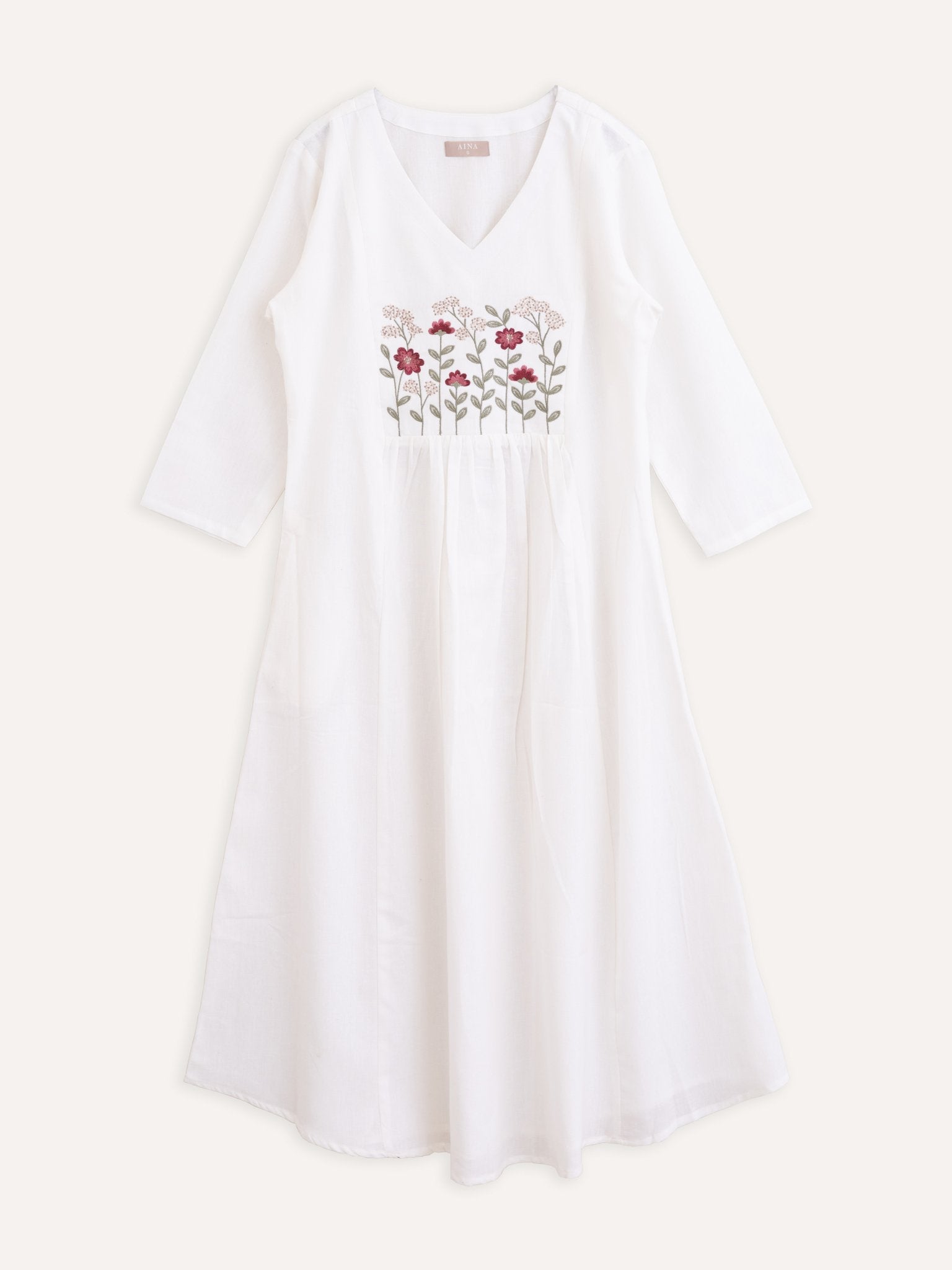 Cotton Embroidered A-Line Kurta - AINA