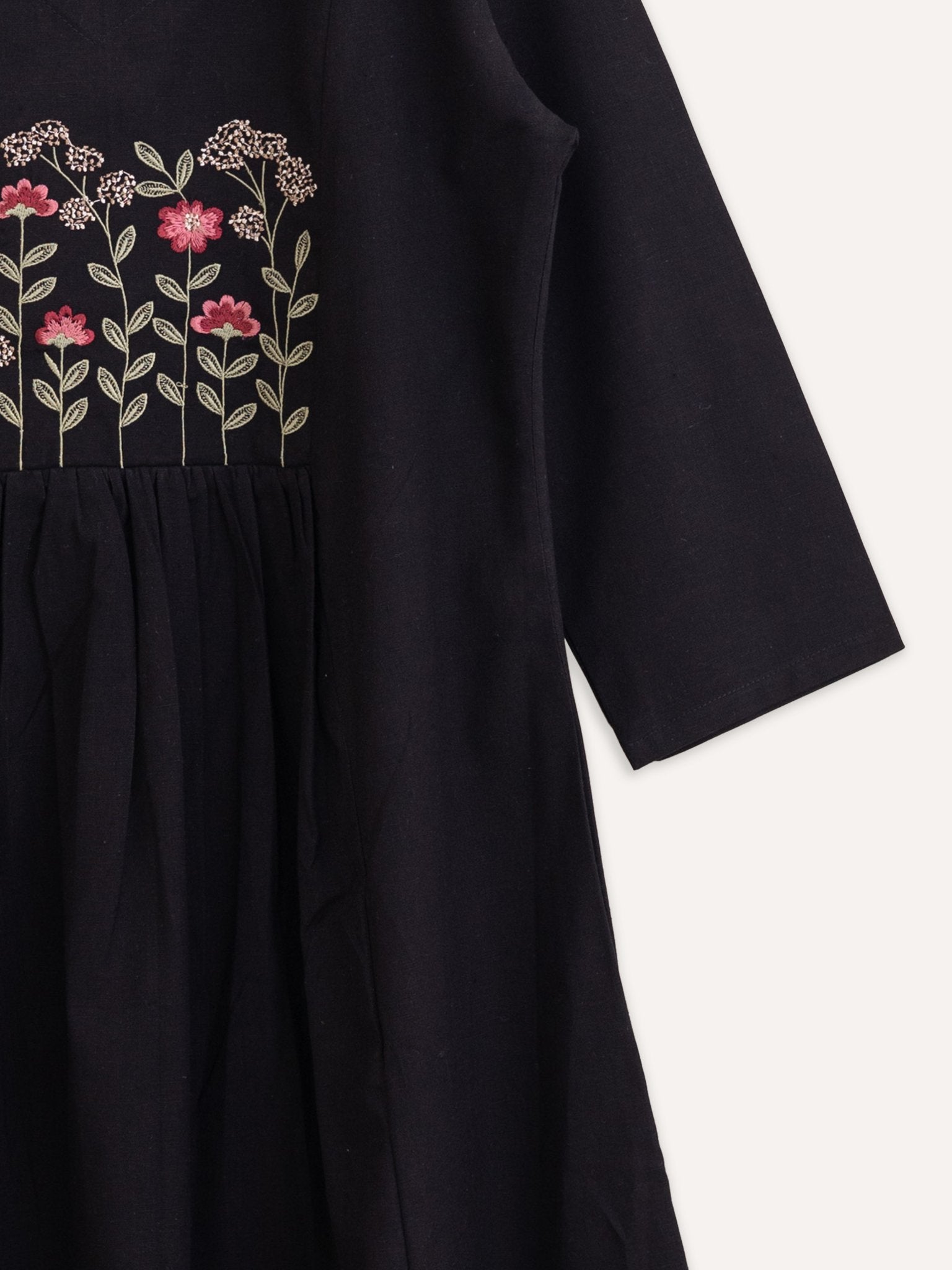 Cotton Embroidered A-Line Kurta - AINA