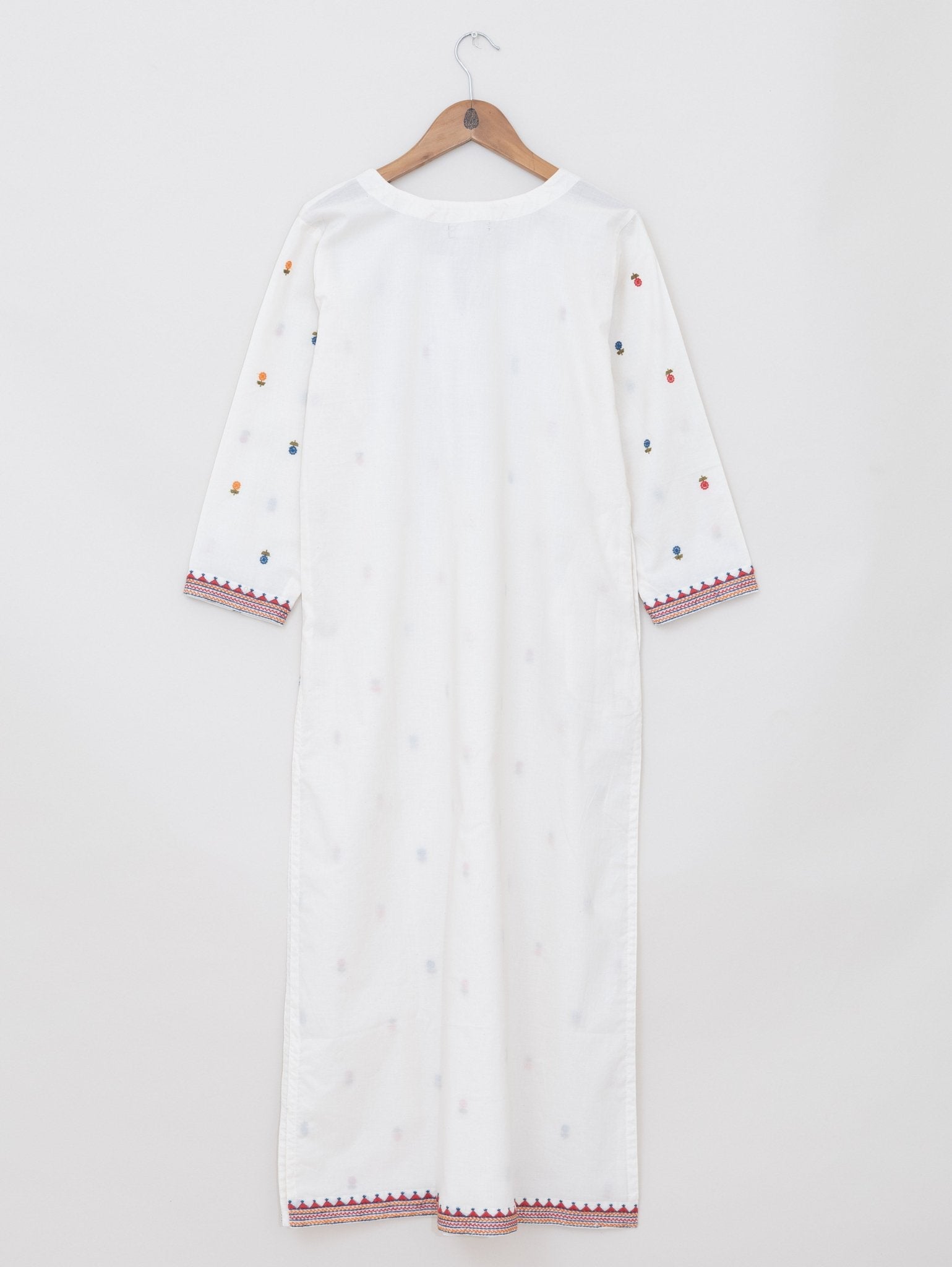 Cotton Embroidered Straight Kurta - AINA