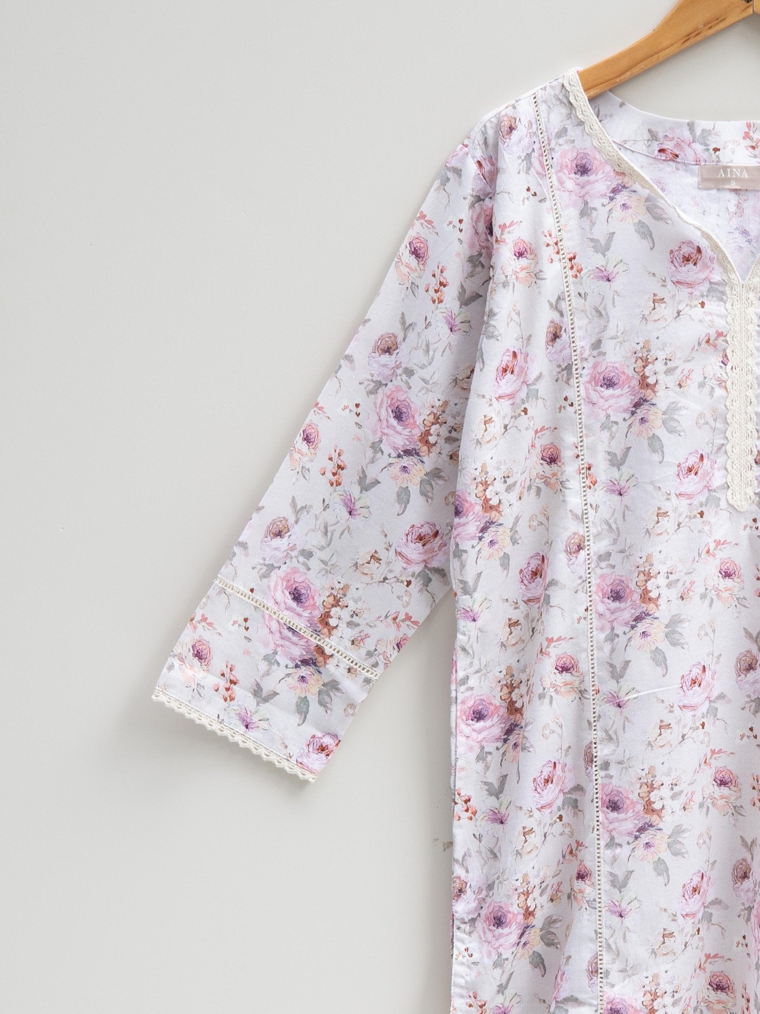 Cotton Lawn Digital Print Straight Kurta - AINA