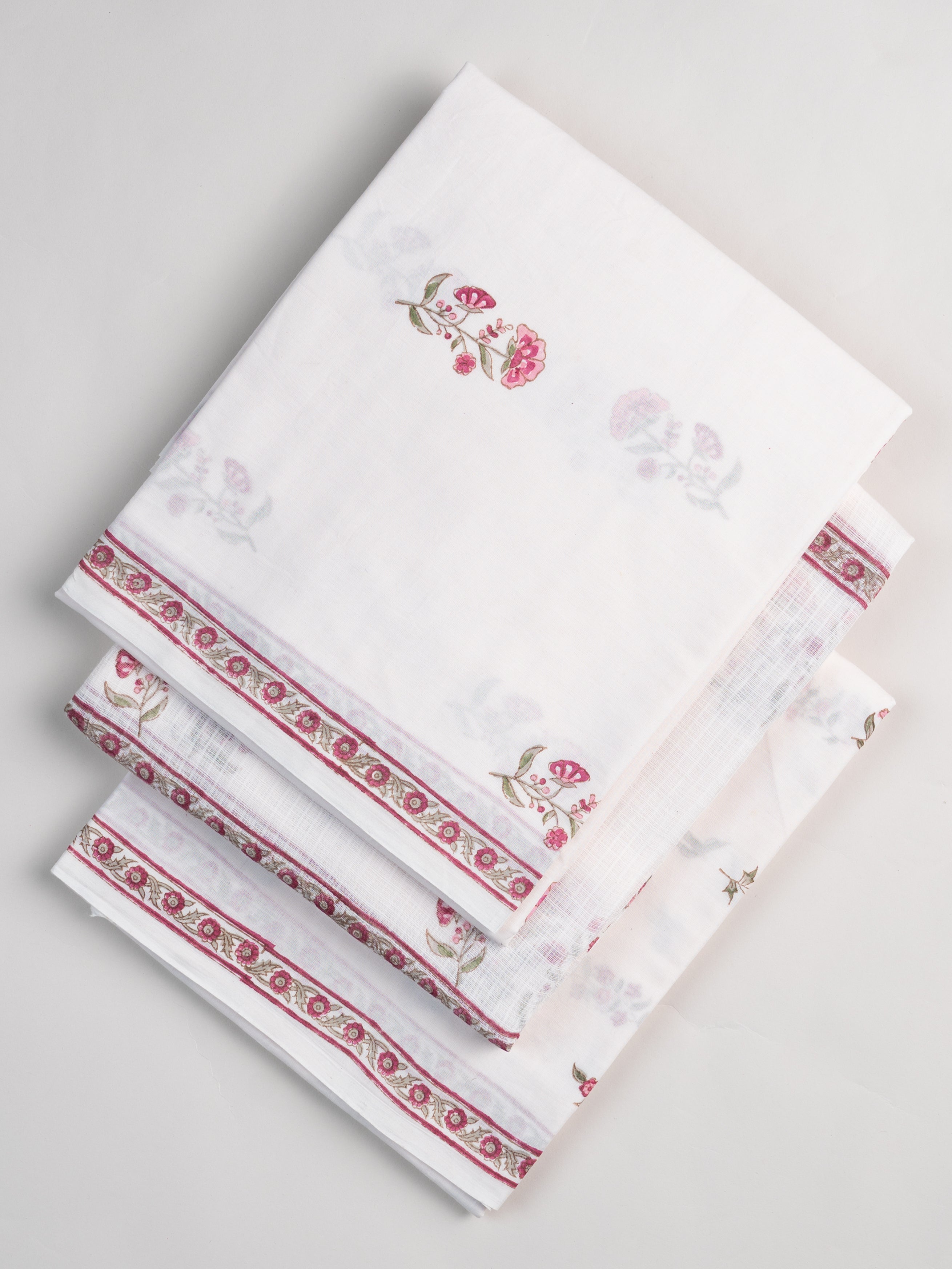 Harshitha Cotton Block Printed Unstitched Suit Set - 3 Piece