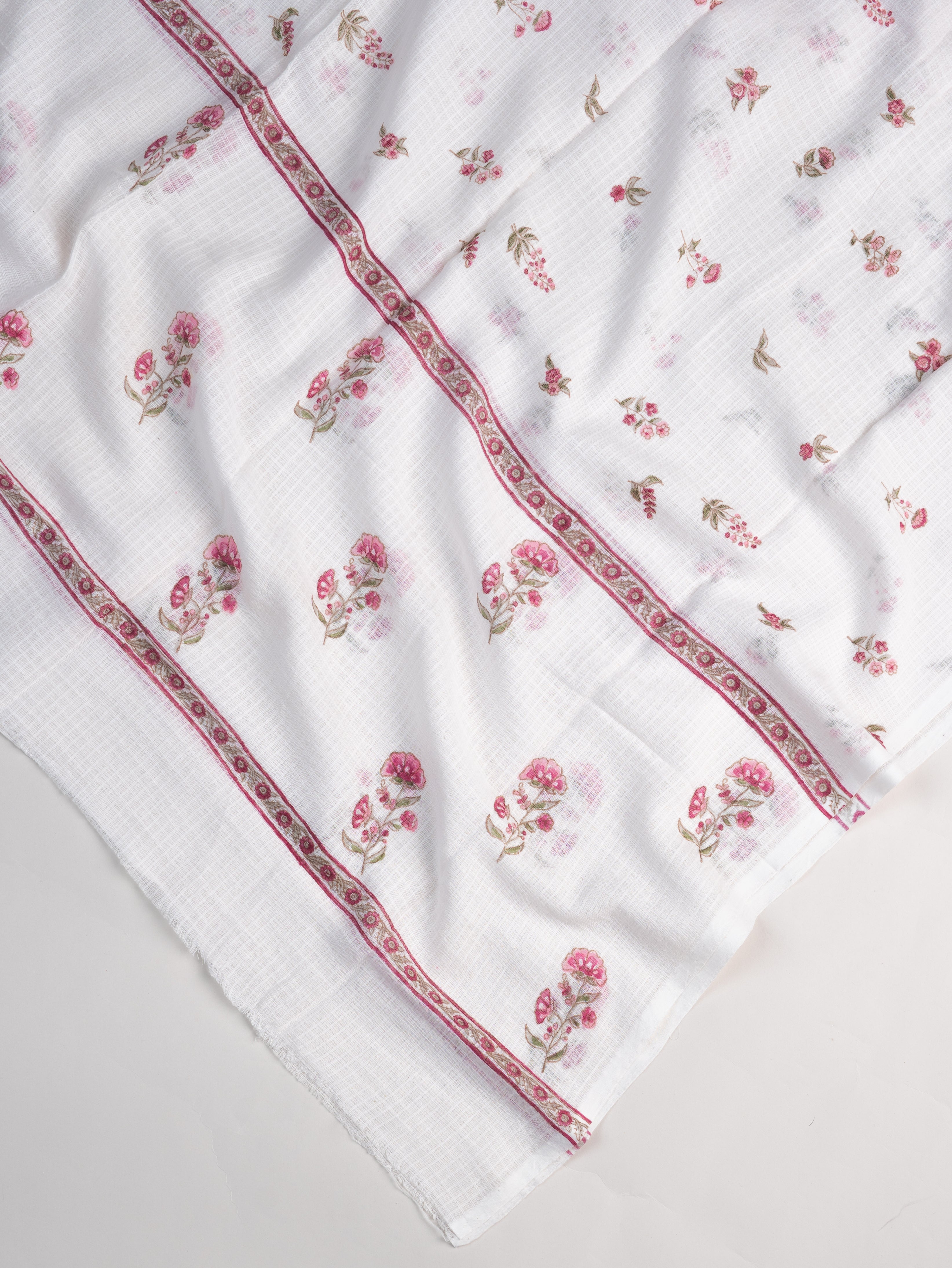 Harshitha Cotton Block Printed Unstitched Suit Set - 3 Piece