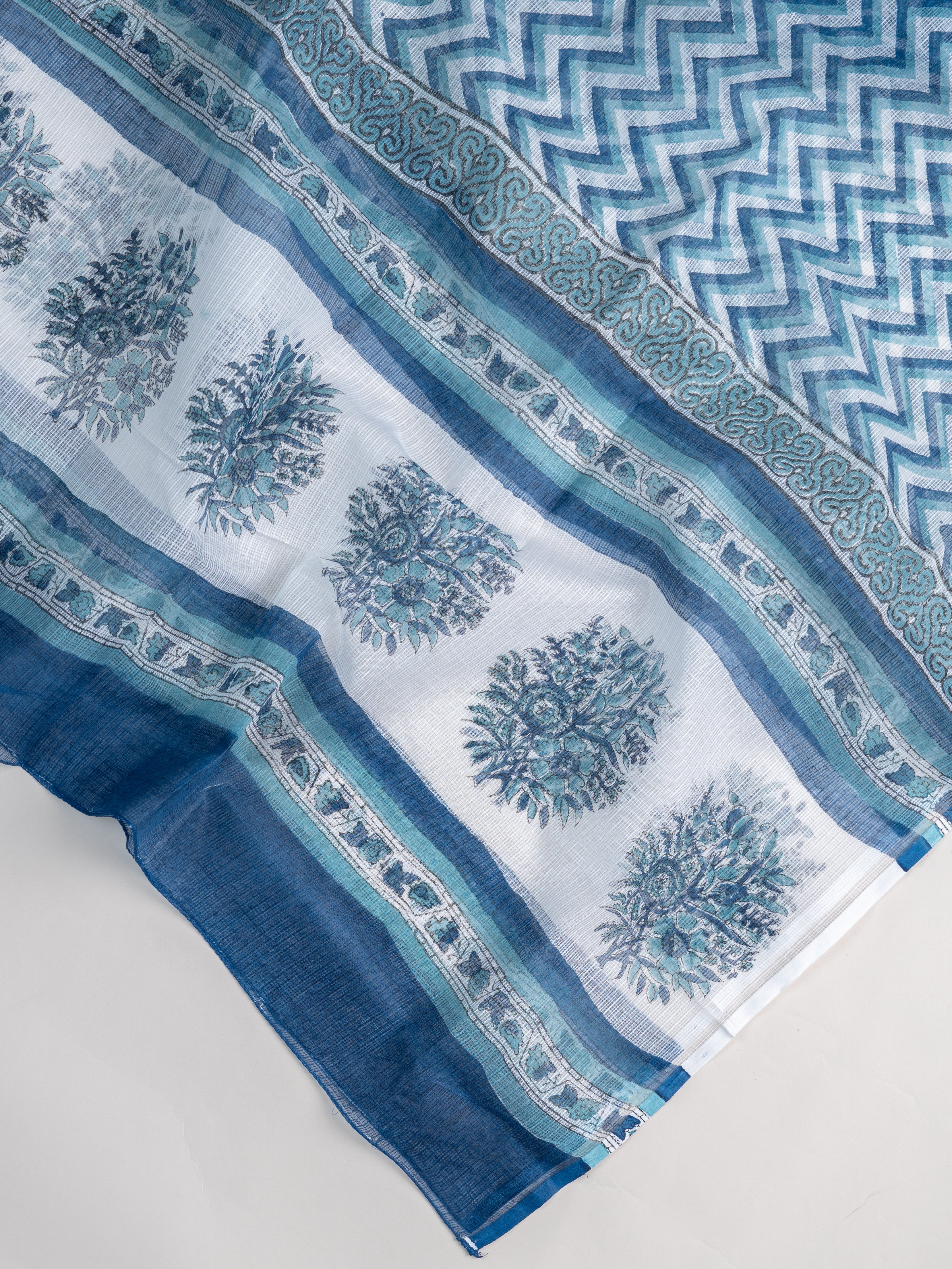 Hridhya Cotton Block Printed Unstitched Suit Set - 3 Piece