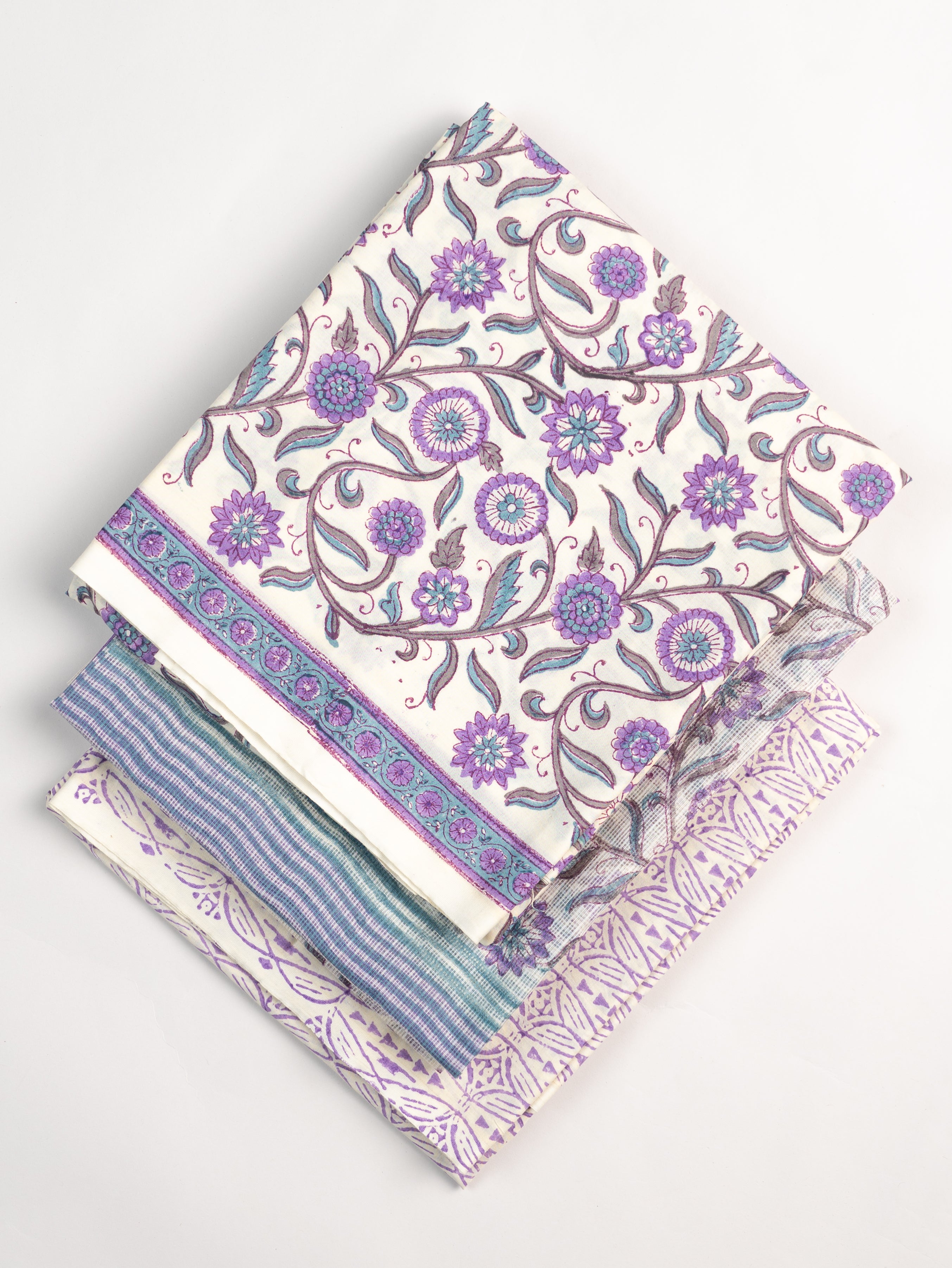 Hema Cotton Block Printed Unstitched Suit Set - 3 Piece