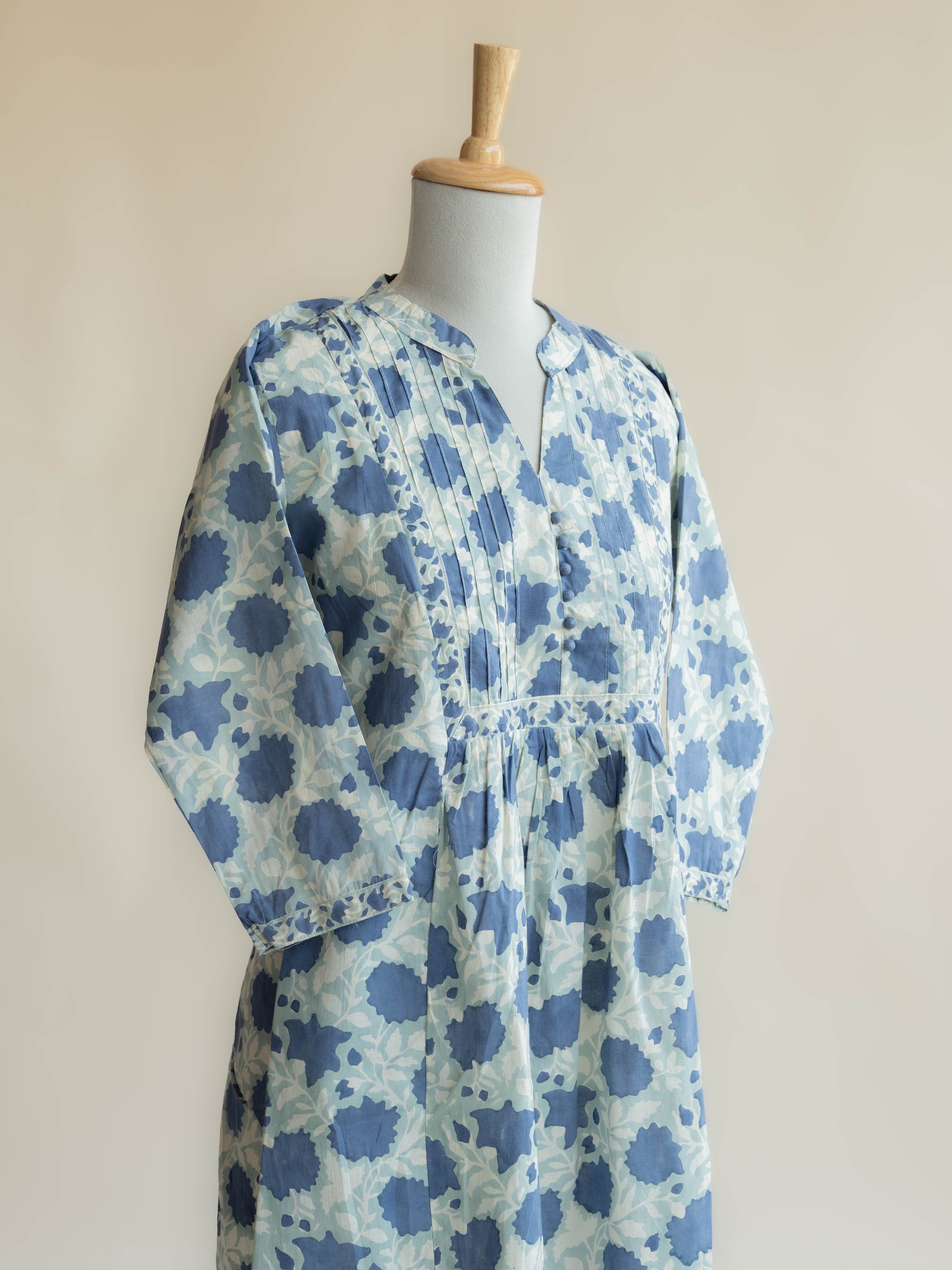 Hridya Cotton Block Printed A-Line Kurta