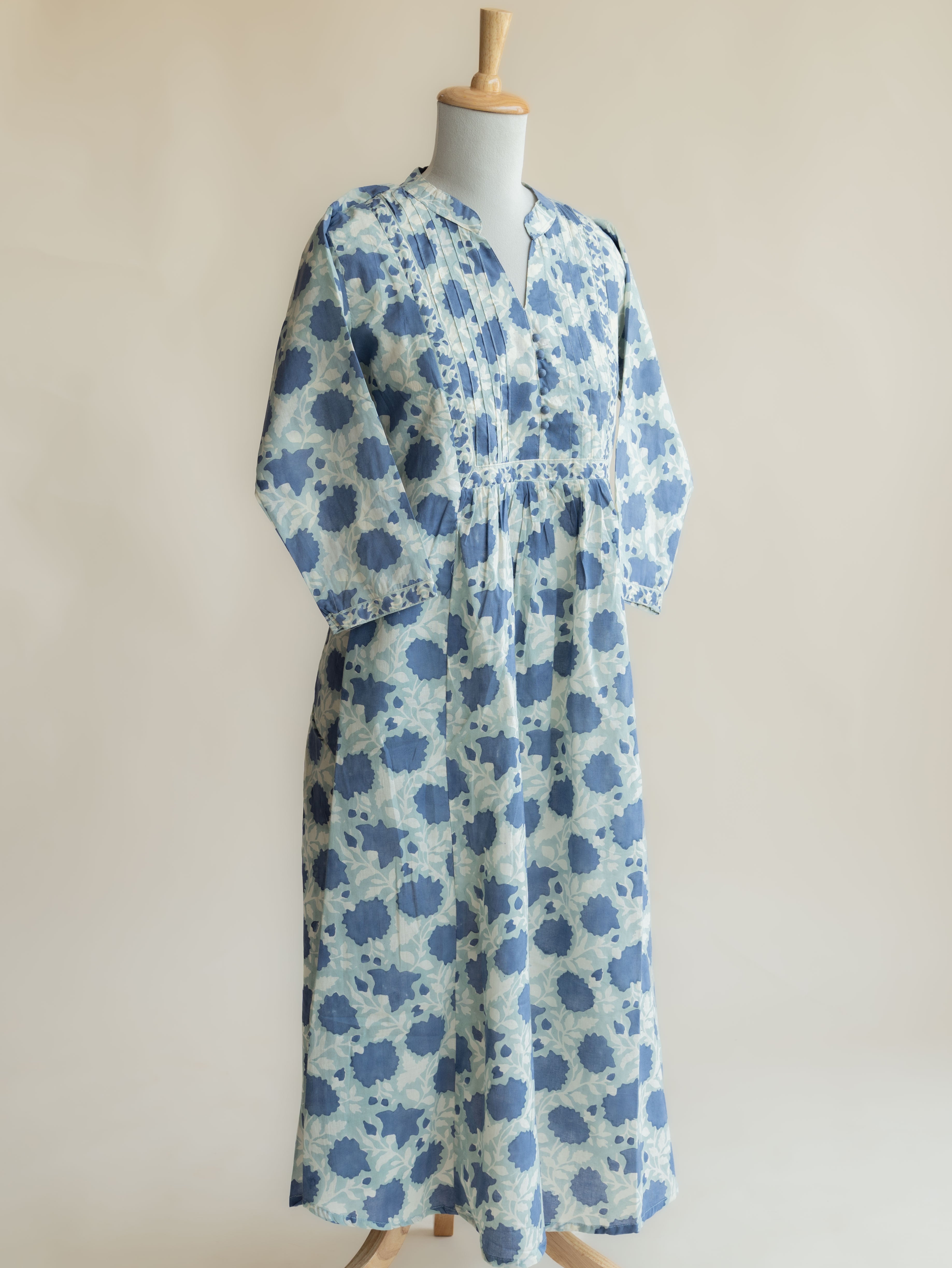 Hridya Cotton Block Printed A-Line Kurta