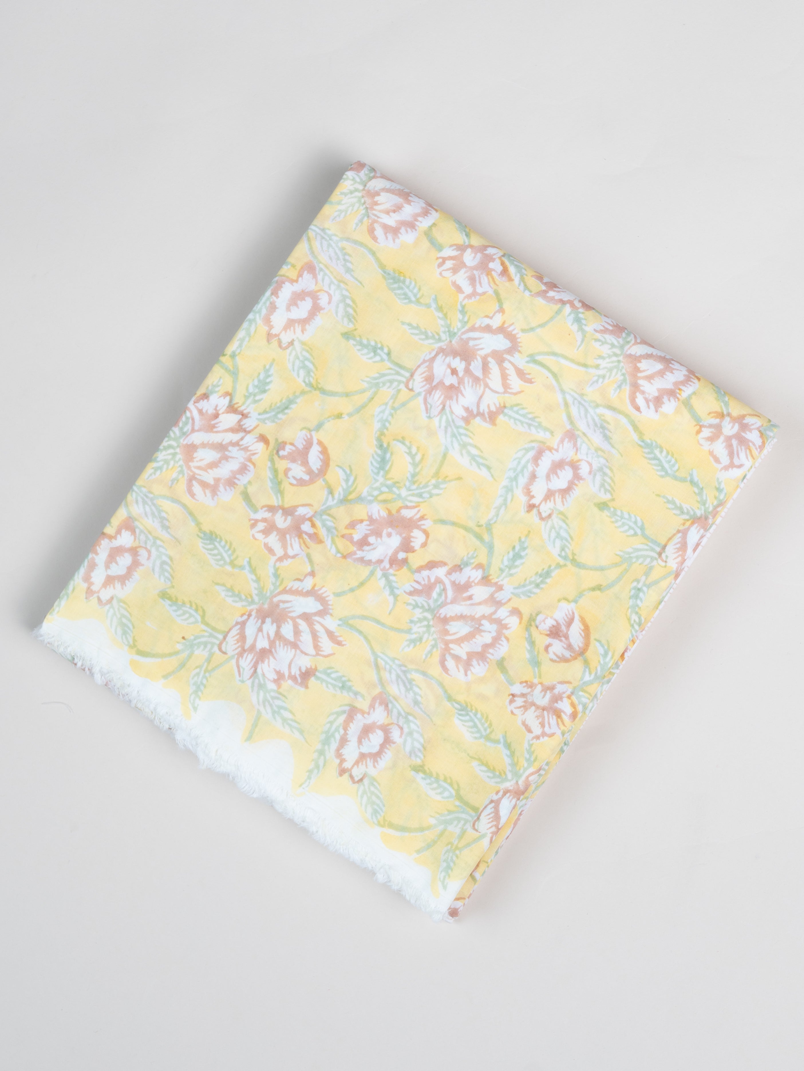 Cotton Block Printed Unstitched Suit Set - 3 Piece