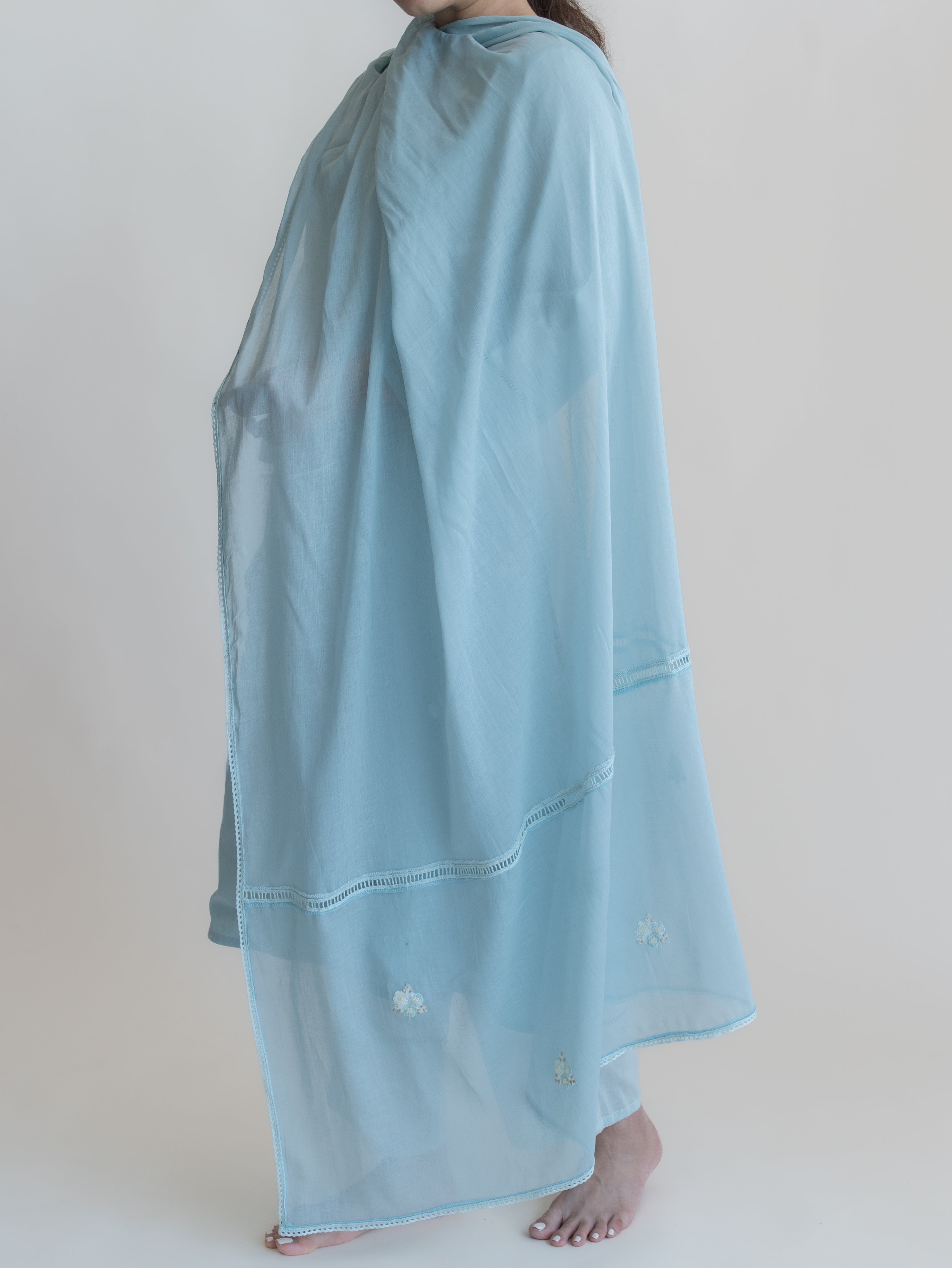 Amna Cotton Dobby Embroidered Straight Suit set