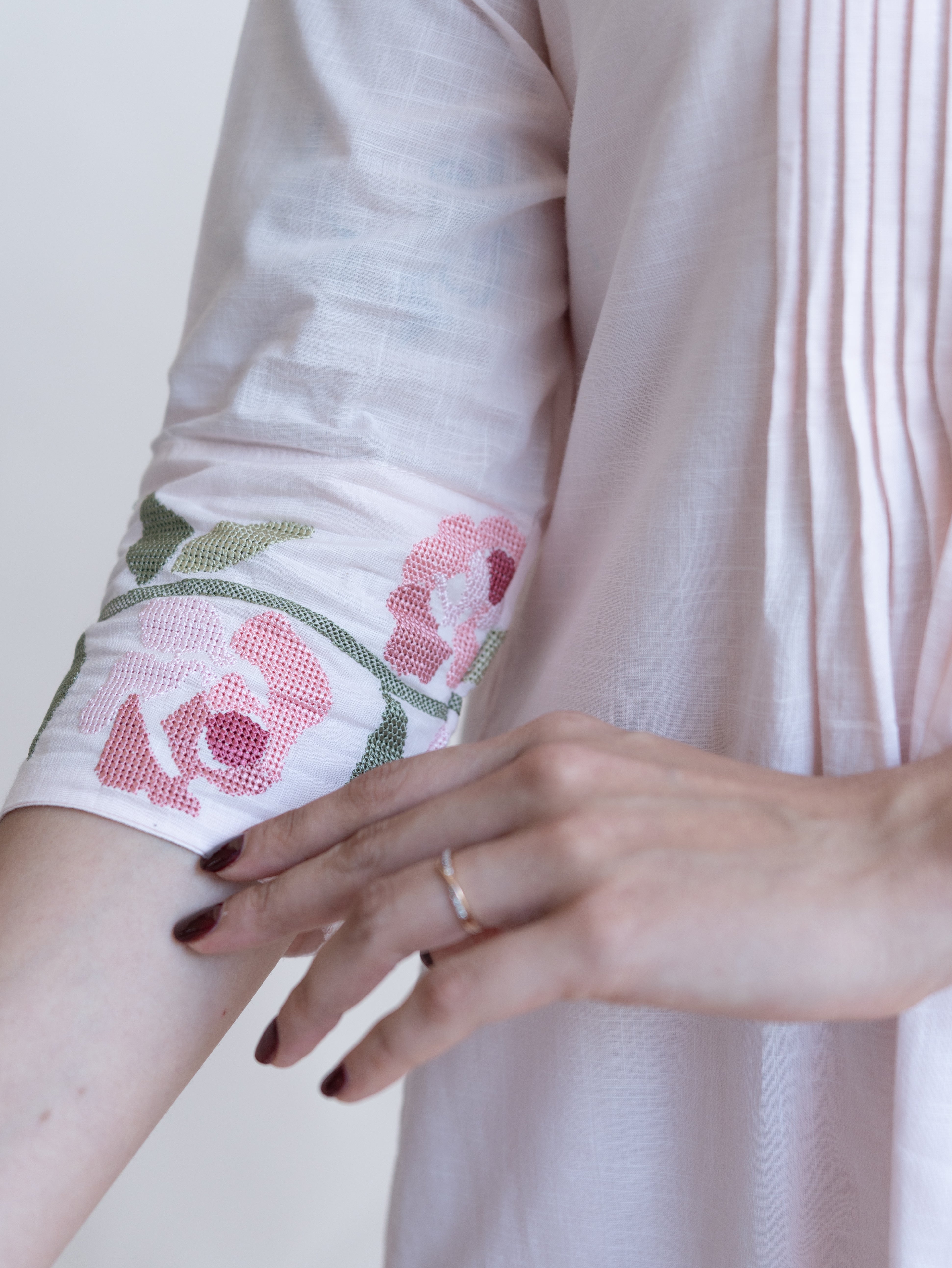 Zimryn Cotton Embroidered A-Line Suit Set