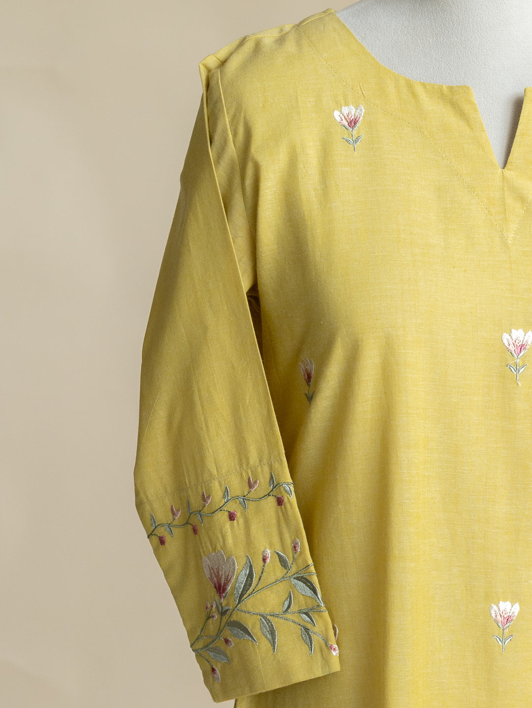 Alisha Cotton Handloom Embroidered A-Line Suit Set