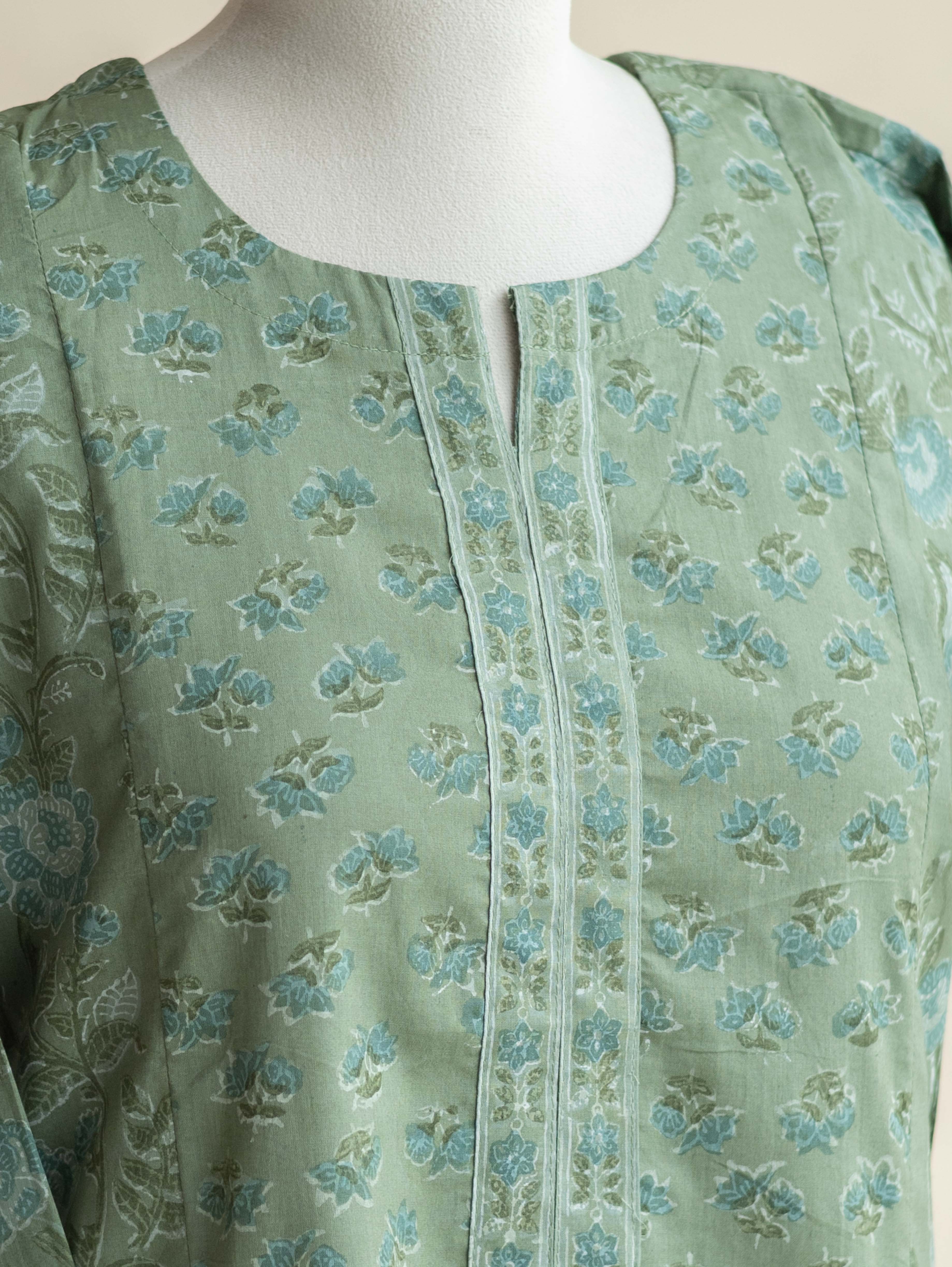 Farida Cotton Block Printed Straight Kurta