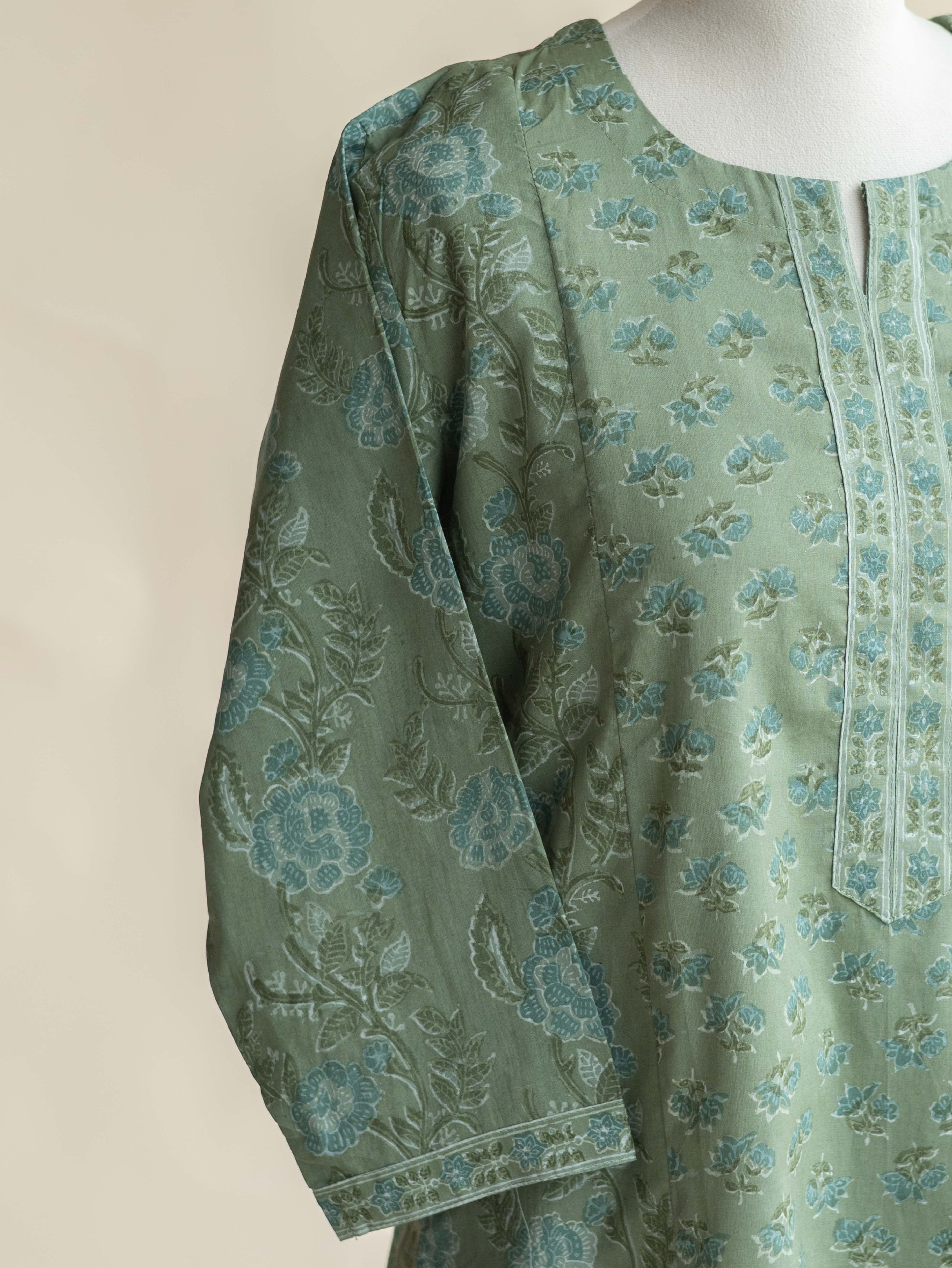 Farida Cotton Block Printed Straight Kurta
